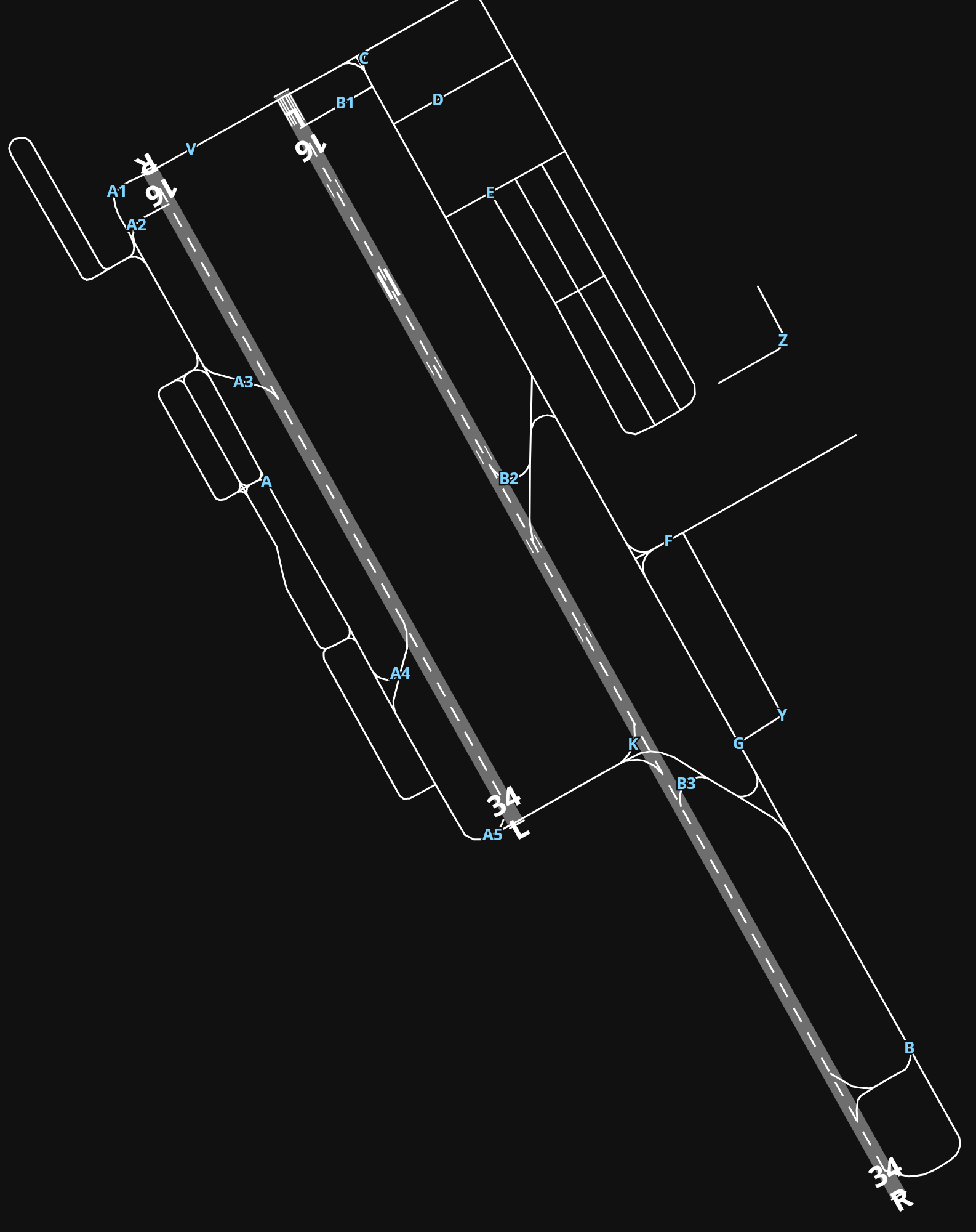 KHEF Manassas Regl\/Davis airport diagram — runways, taxiways and parking stands