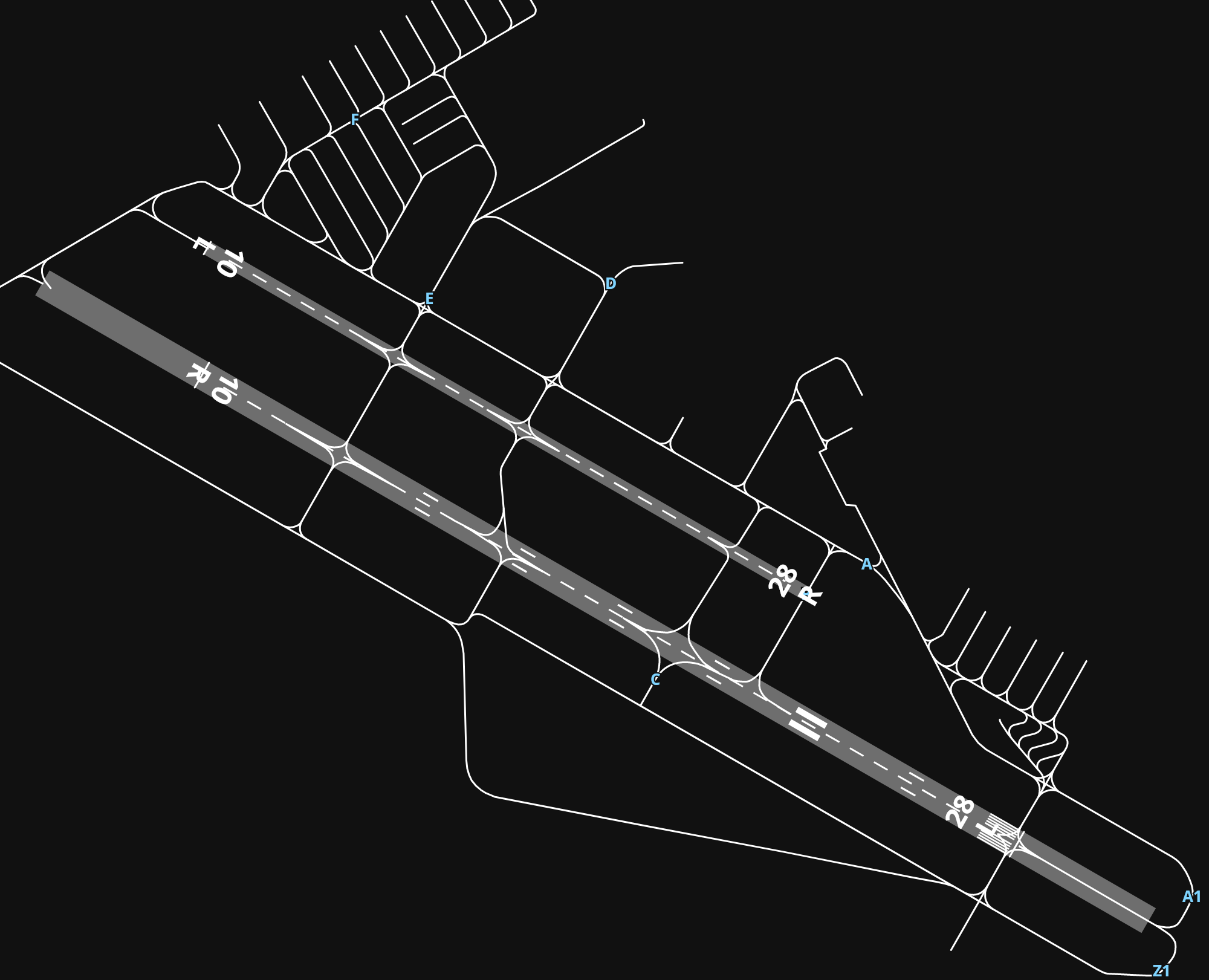 KHWD Hayward Executive Airport airport diagram — runways, taxiways and parking stands