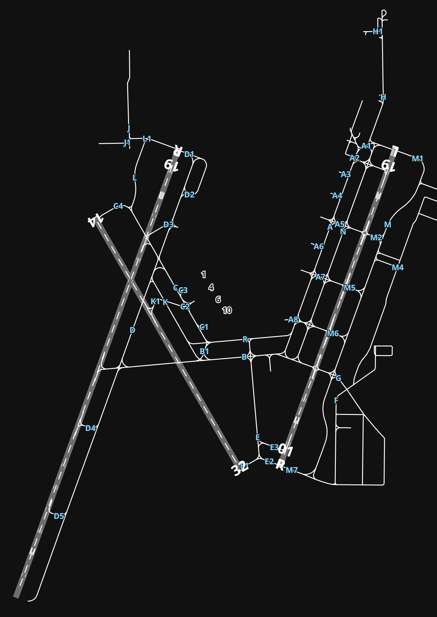 KICT Wichita Eisenhower National Airport airport diagram — runways, taxiways and parking stands