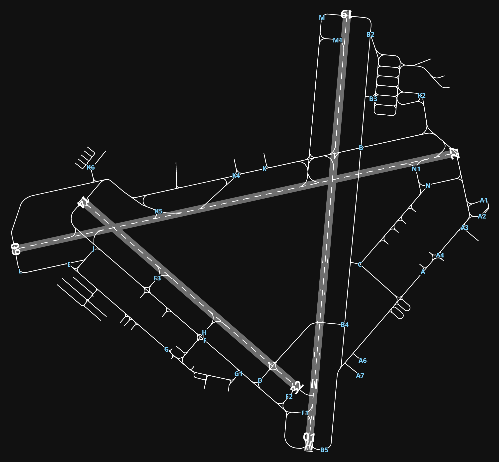KILG New Castle airport diagram — runways, taxiways and parking stands