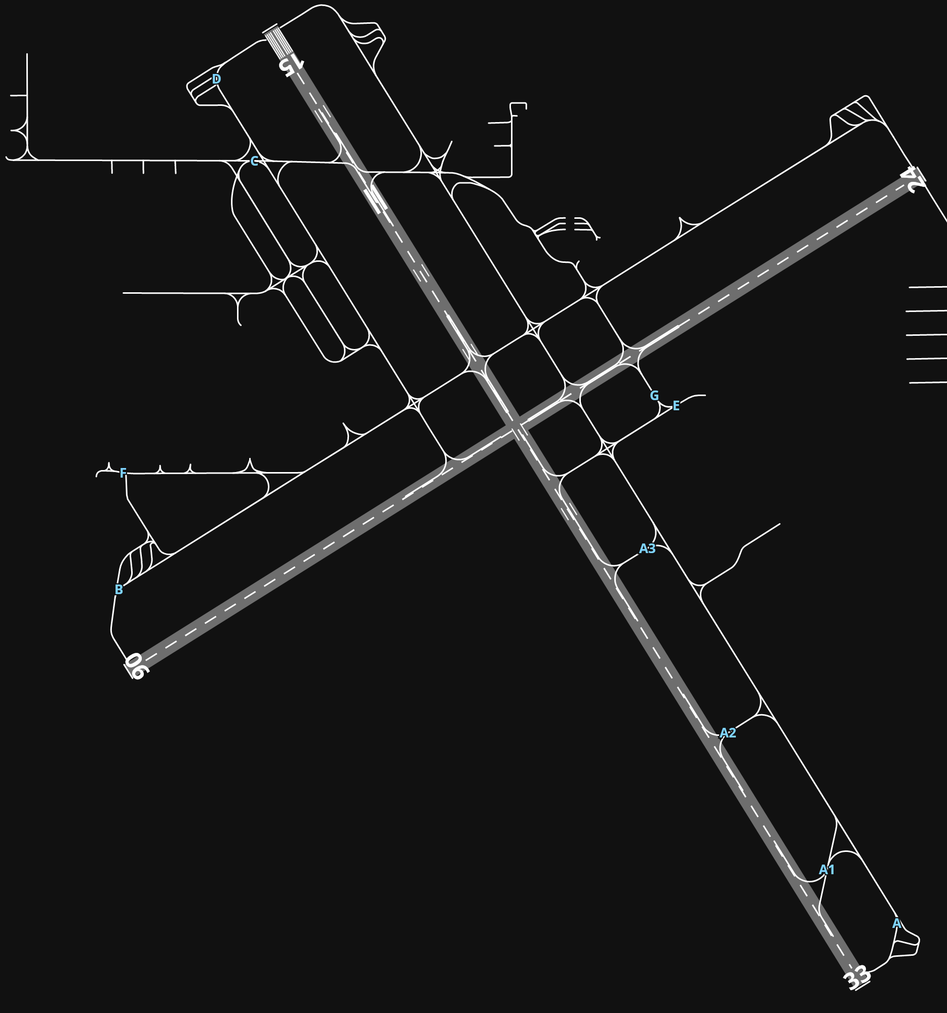 KISM Kissimmee Gateway Airport airport diagram — runways, taxiways and parking stands