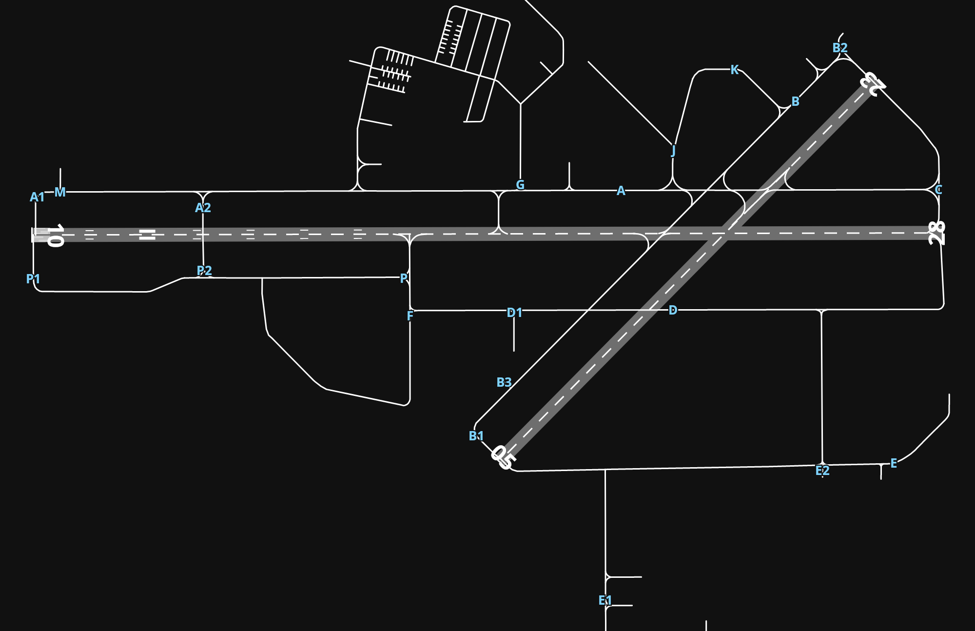 KLAL Lakeland Linder International Airport airport diagram — runways, taxiways and parking stands