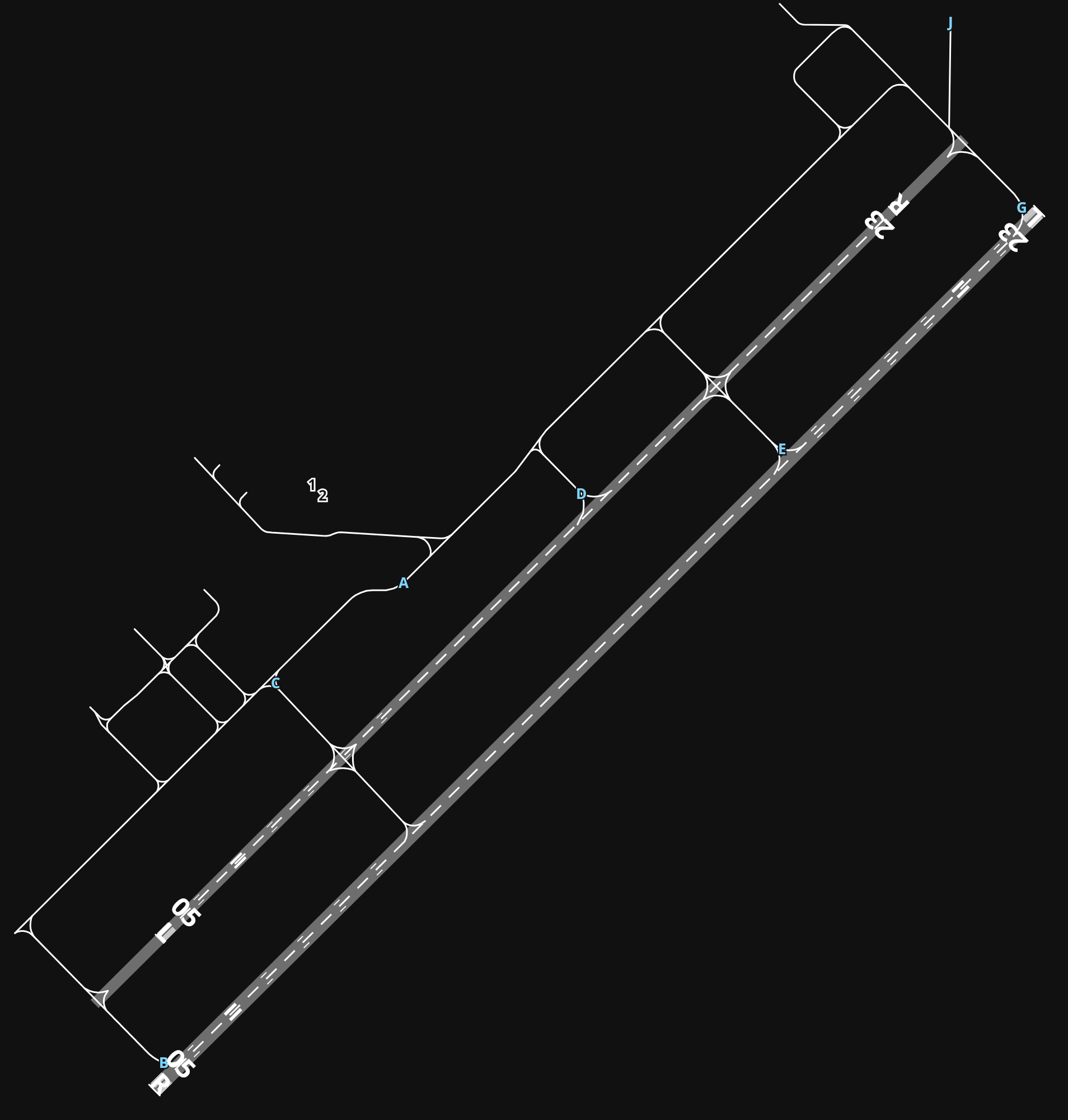 KLCK Rickenbacker International Airport airport diagram — runways, taxiways and parking stands