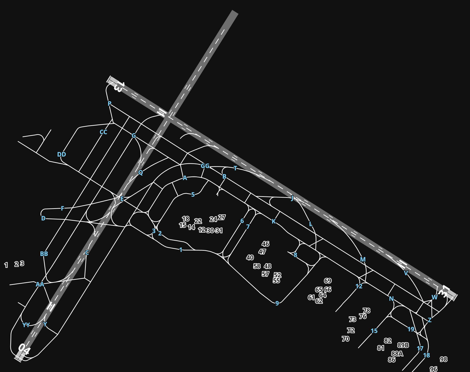 KLGA LaGuardia Airport airport diagram — runways, taxiways and parking stands