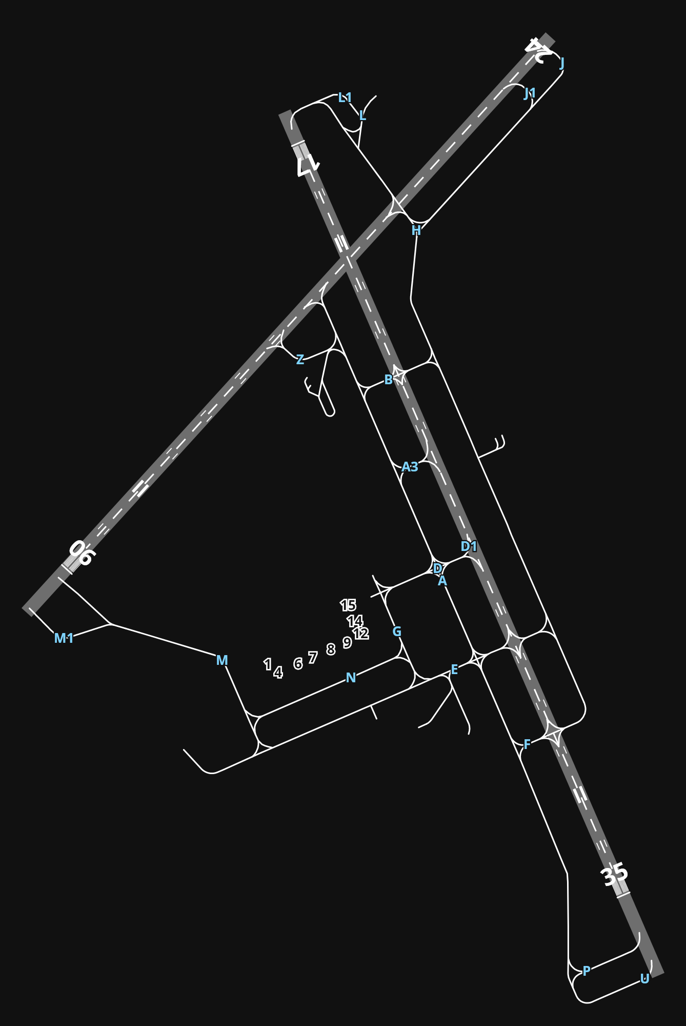 KMHT Manchester-Boston Regional Airport airport diagram — runways, taxiways and parking stands