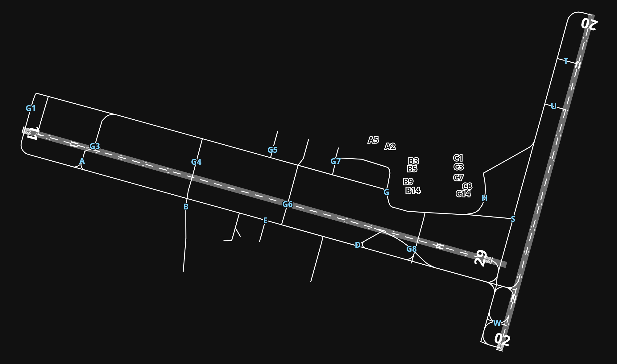 KMSY Louis Armstrong New Orleans International Airport airport diagram — runways, taxiways and parking stands