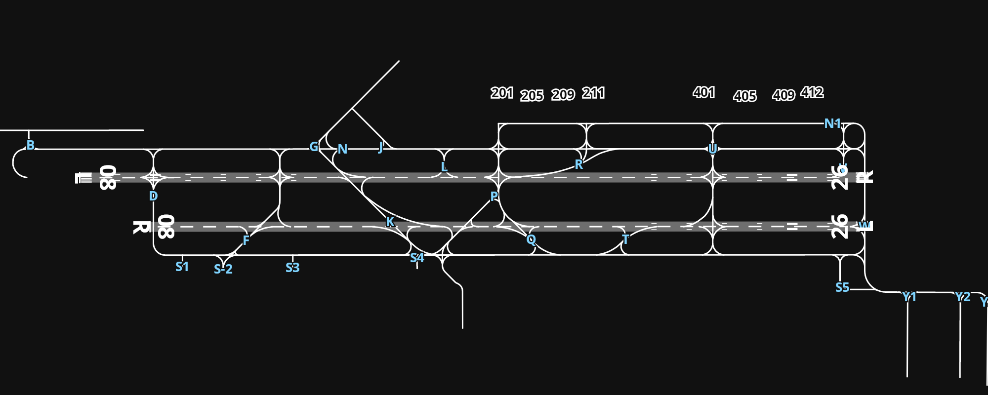 KONT Ontario International Airport airport diagram — runways, taxiways and parking stands
