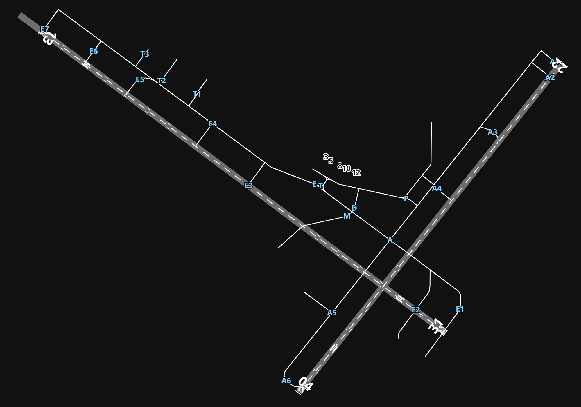 KPIA General Wayne A. Downing Peoria International Airport airport diagram — runways, taxiways and parking stands