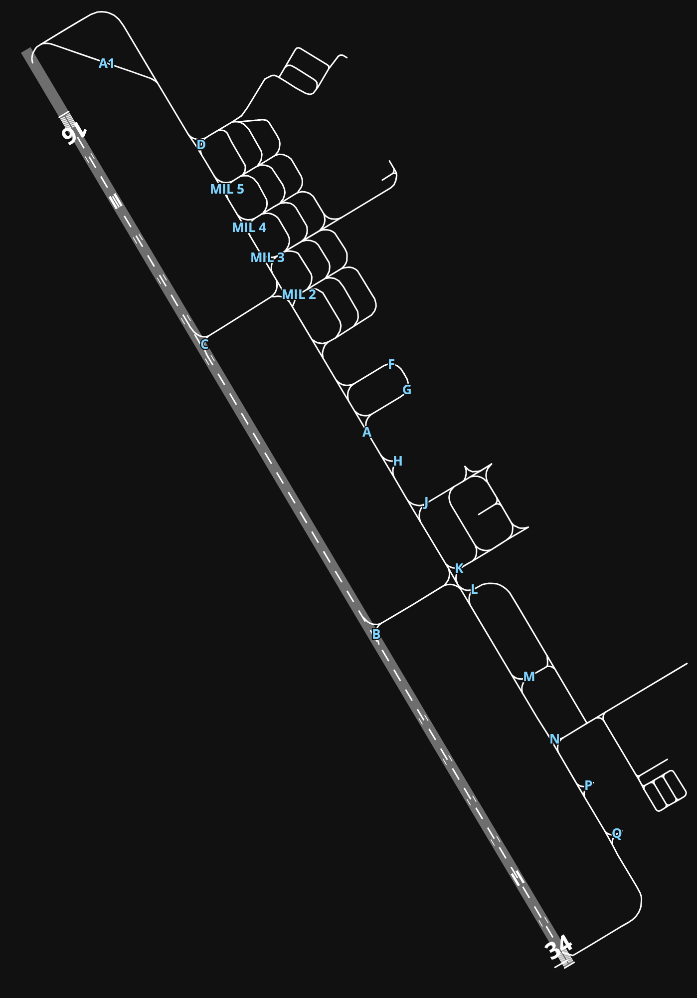 KPSM Portsmouth International at Pease Airport airport diagram — runways, taxiways and parking stands