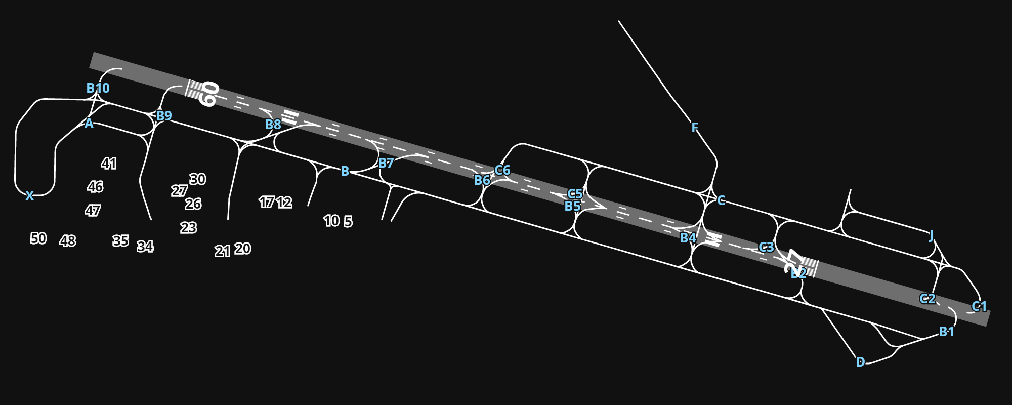 KSAN San Diego International Airport airport diagram — runways, taxiways and parking stands