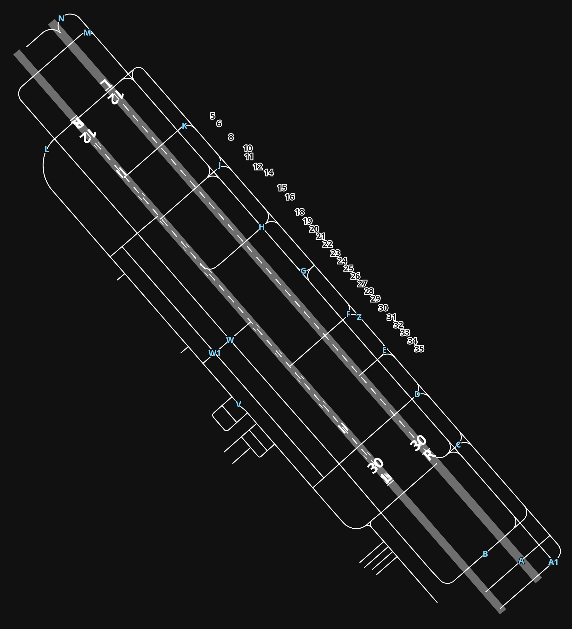 KSJC Norman Y. Mineta San Jose International Airport airport diagram — runways, taxiways and parking stands
