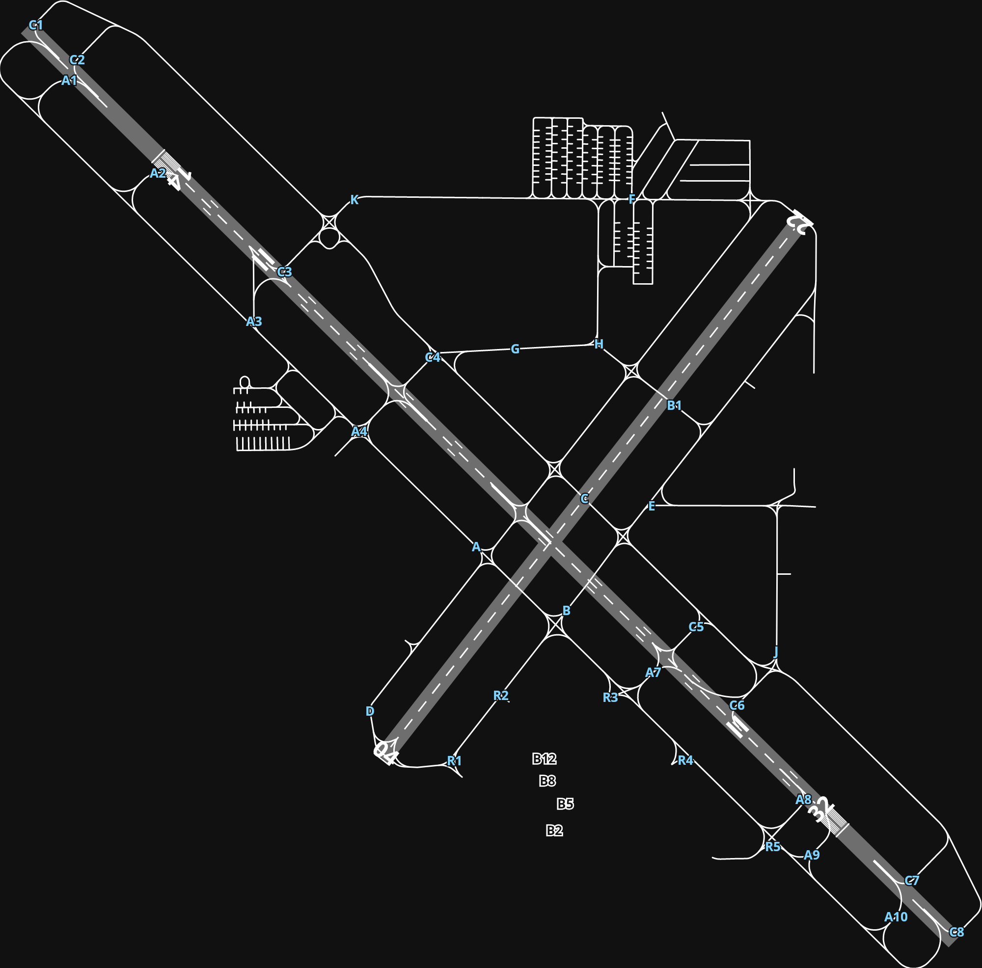 KSRQ Sarasota Bradenton International Airport airport diagram — runways, taxiways and parking stands