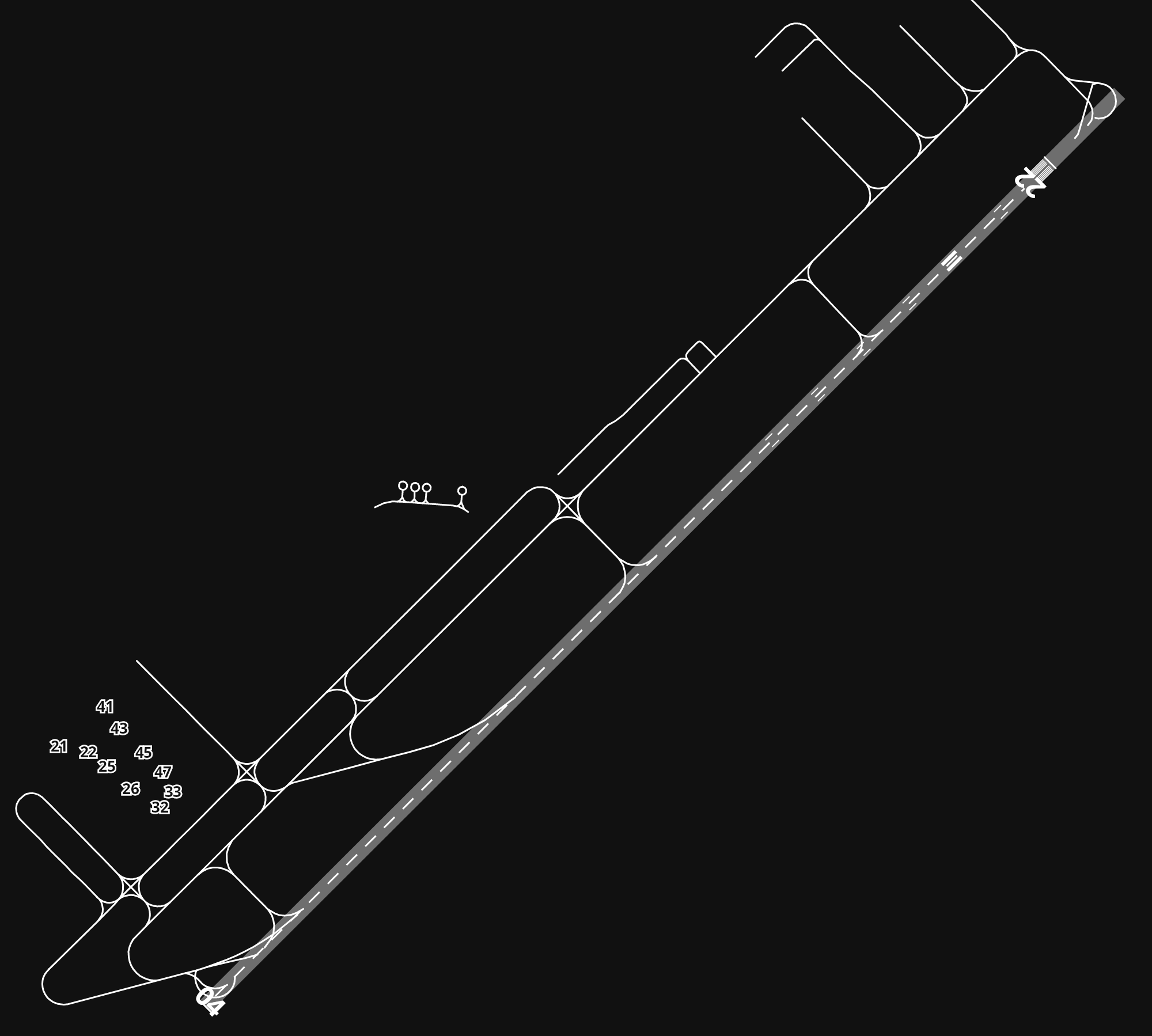 LCLK Larnaca International Airport airport diagram — runways, taxiways and parking stands