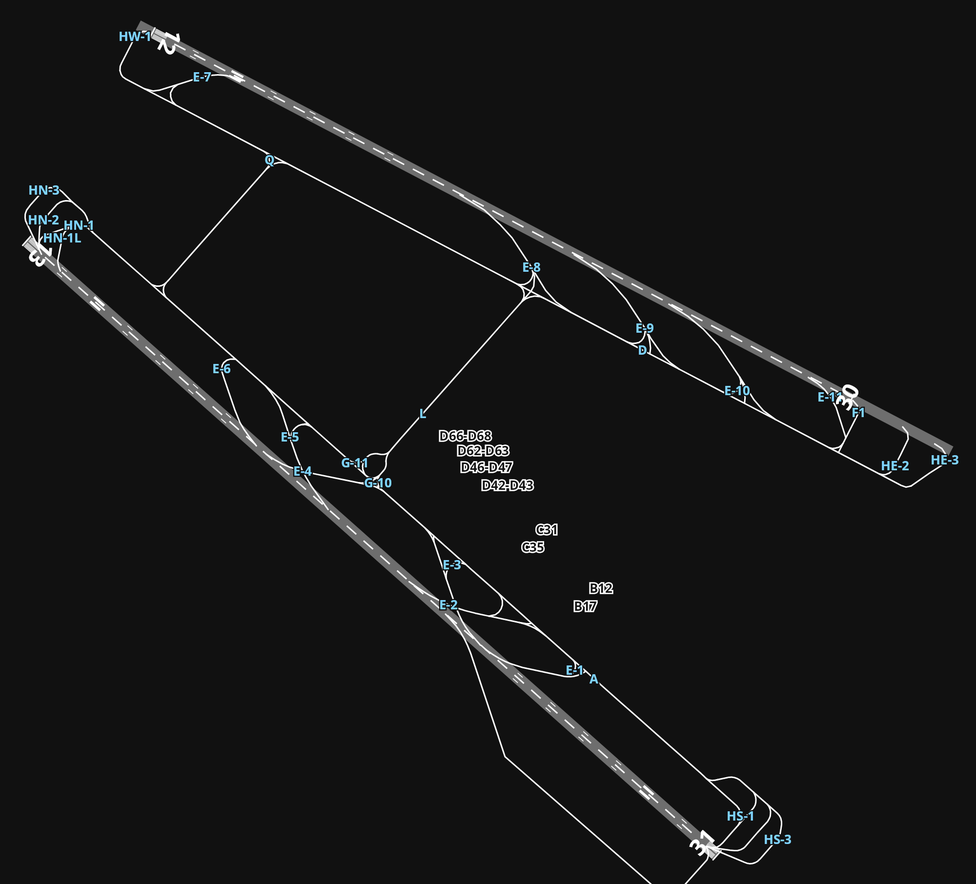 LEMG Málaga-Costa del Sol Airport airport diagram — runways, taxiways and parking stands