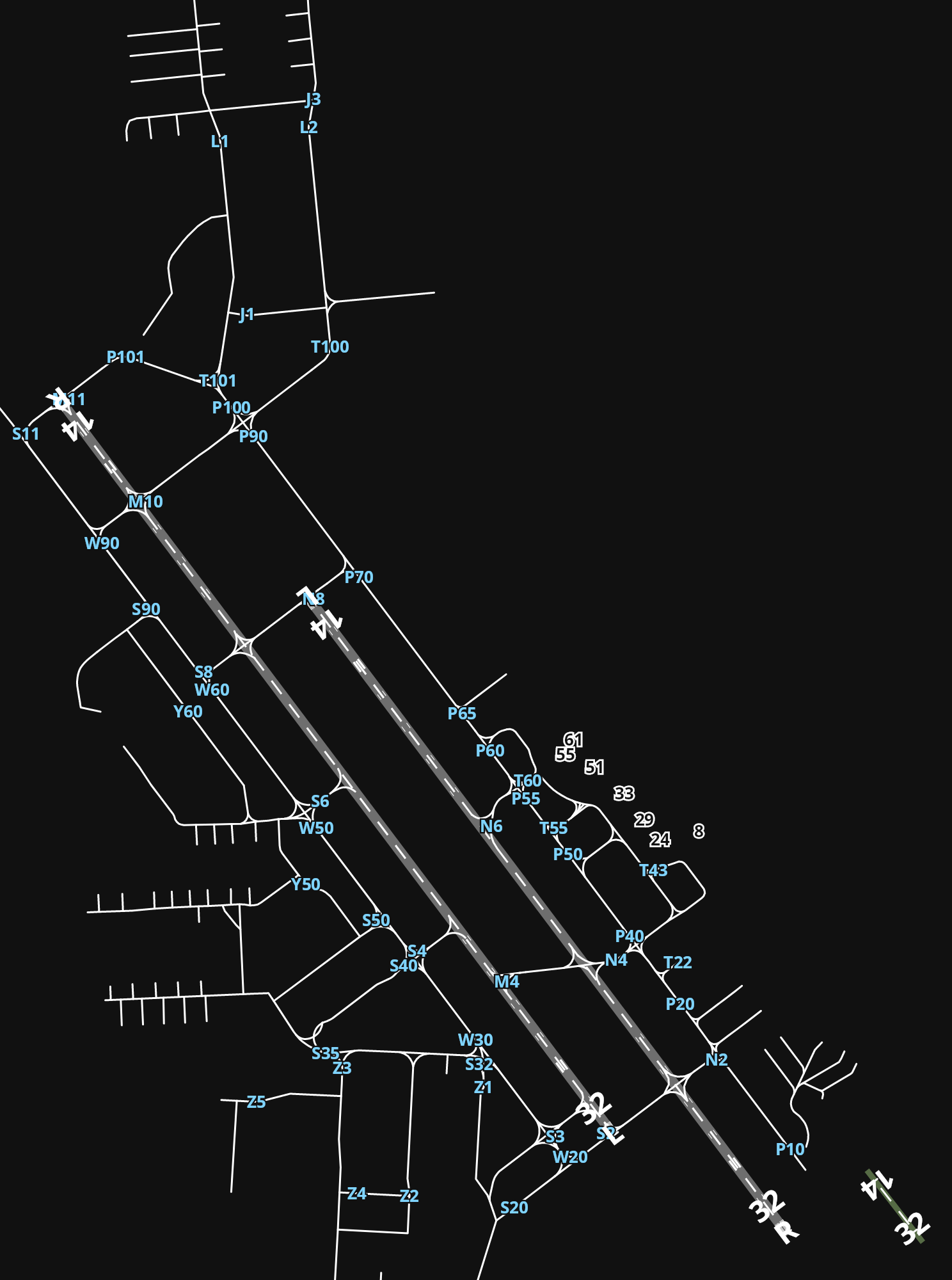 LFBO Toulouse-Blagnac Airport airport diagram — runways, taxiways and parking stands