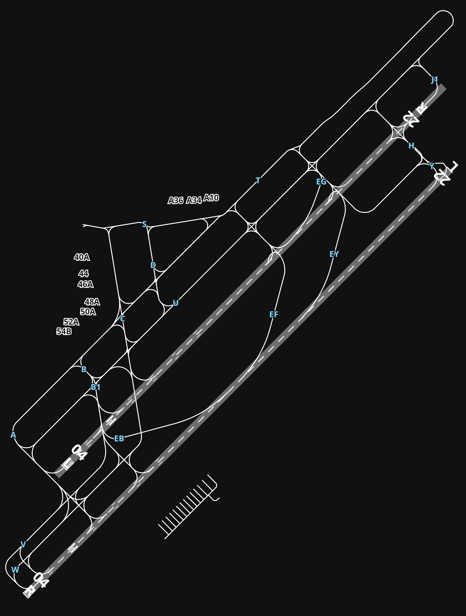 LFMN Nice-Côte d'Azur Airport airport diagram — runways, taxiways and parking stands