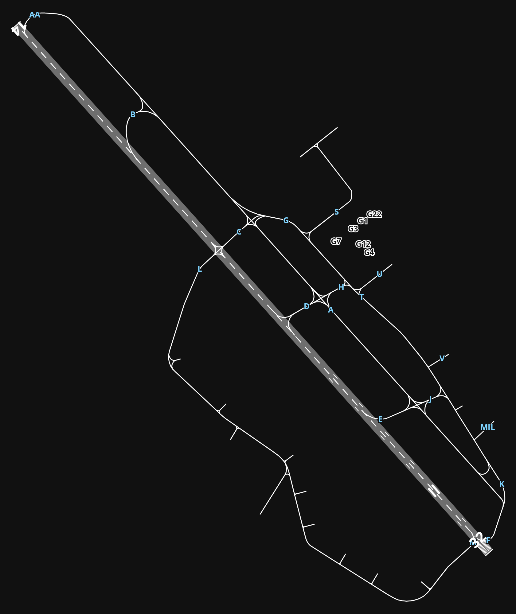 LIEE Cagliari Elmas Airport airport diagram — runways, taxiways and parking stands