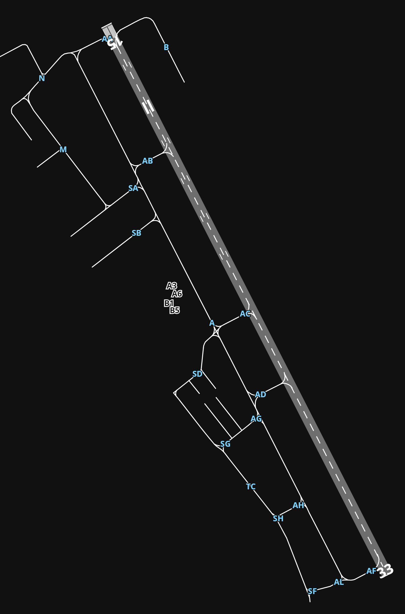 LIRA Ciampino–G. B. Pastine International Airport airport diagram — runways, taxiways and parking stands