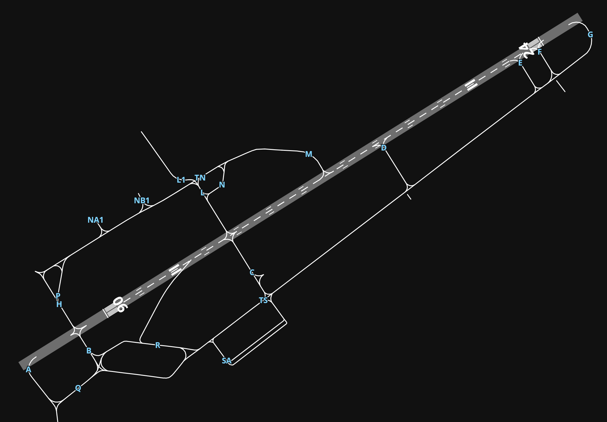 LIRN Naples International Airport airport diagram — runways, taxiways and parking stands