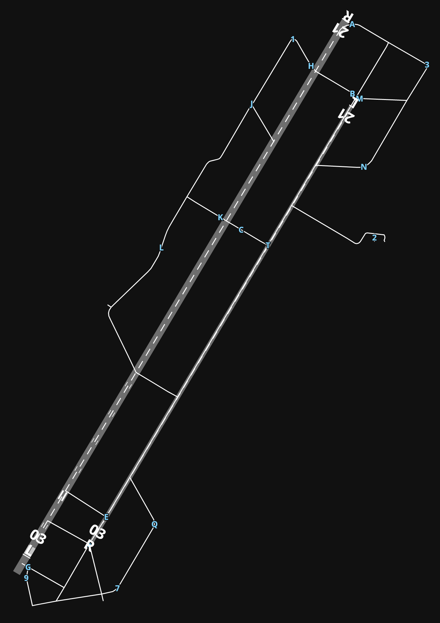 LIRS Grosseto Air Base airport diagram — runways, taxiways and parking stands