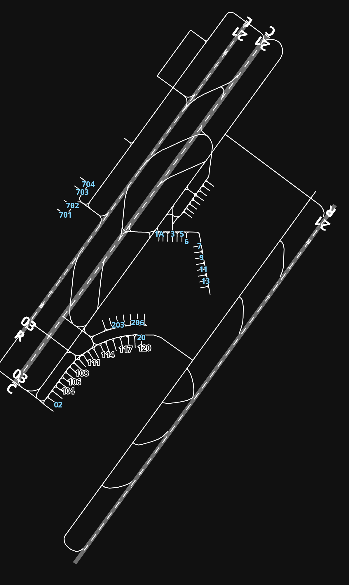 LTAC Esenboğa International Airport airport diagram — runways, taxiways and parking stands