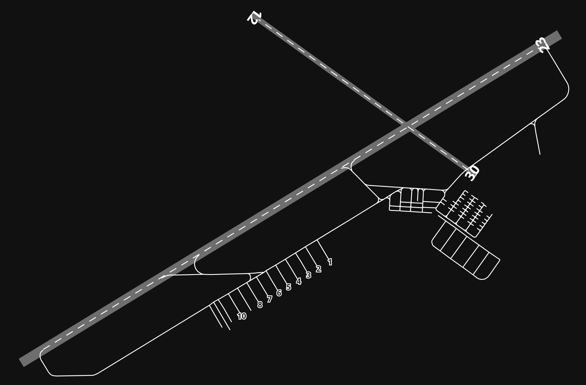 MMHO General Ignacio P. Garcia International Airport airport diagram — runways, taxiways and parking stands