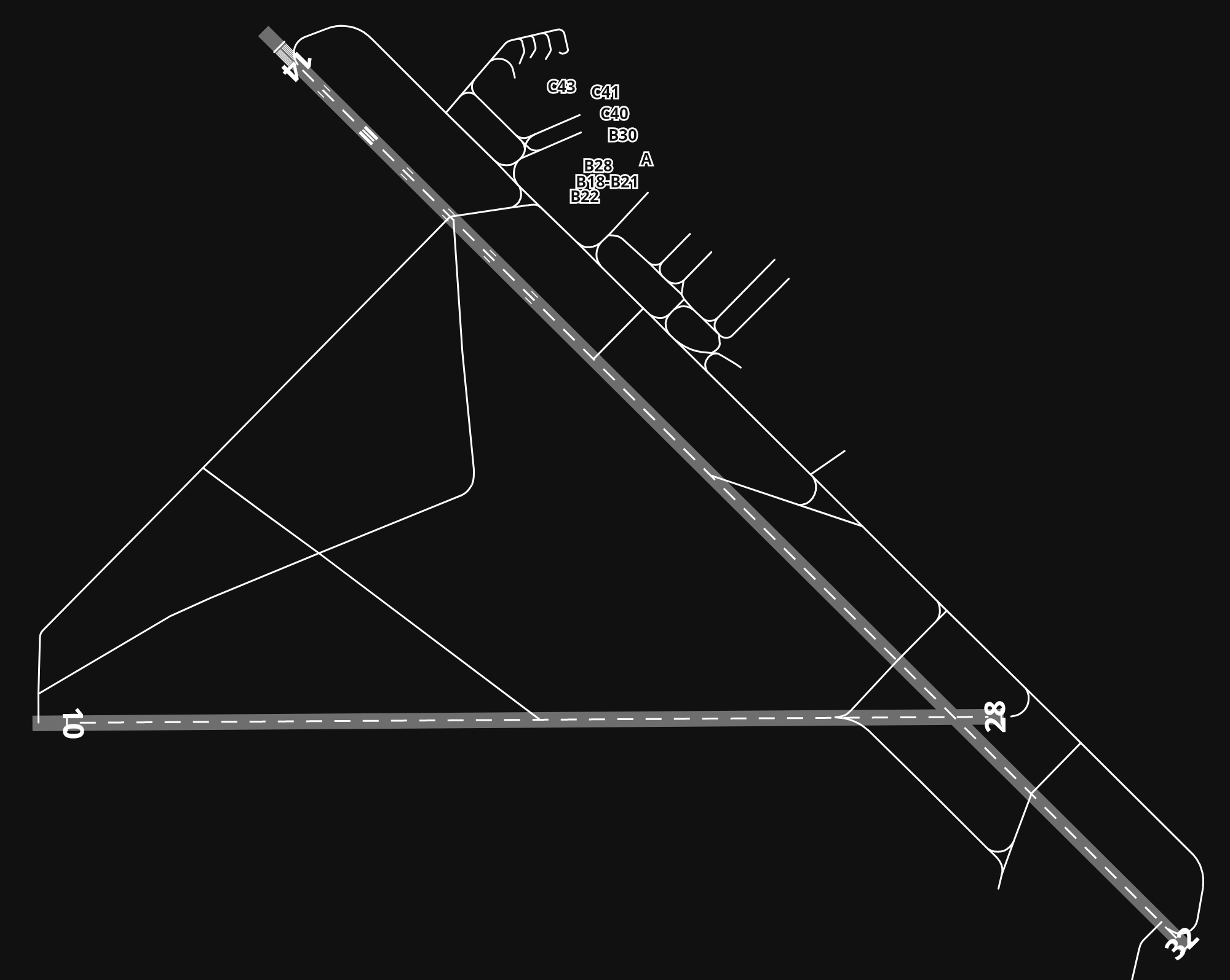 MYNN Lynden Pindling International Airport airport diagram — runways, taxiways and parking stands