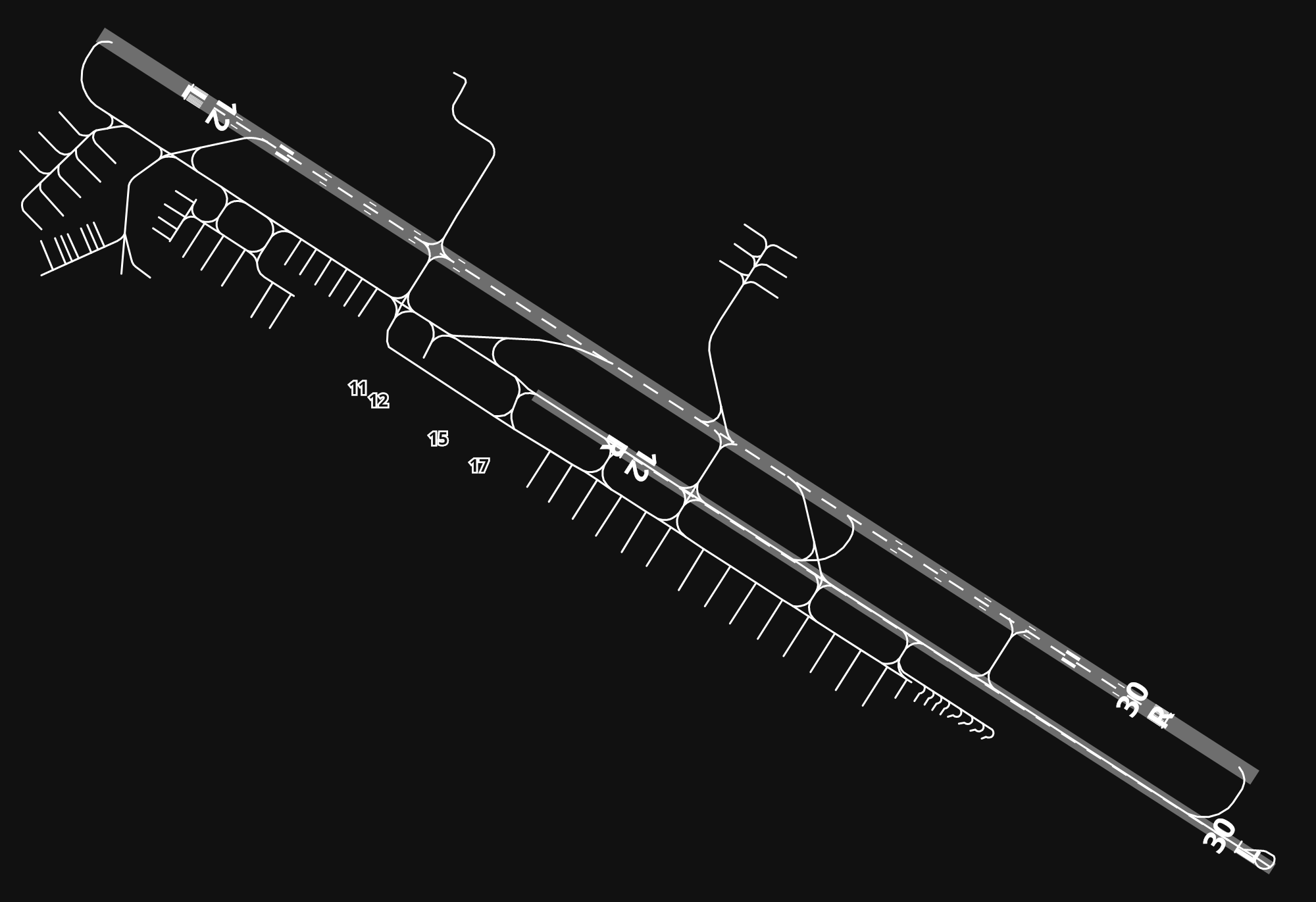 OBBI Bahrain International Airport airport diagram — runways, taxiways and parking stands