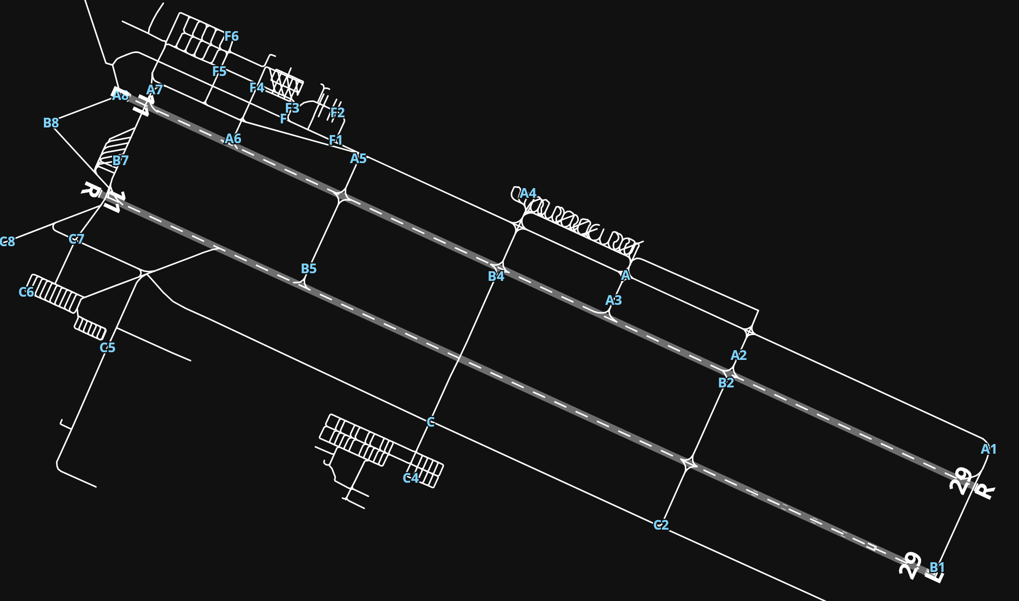 OISS Shiraz Shahid Dastghaib International Airport airport diagram — runways, taxiways and parking stands