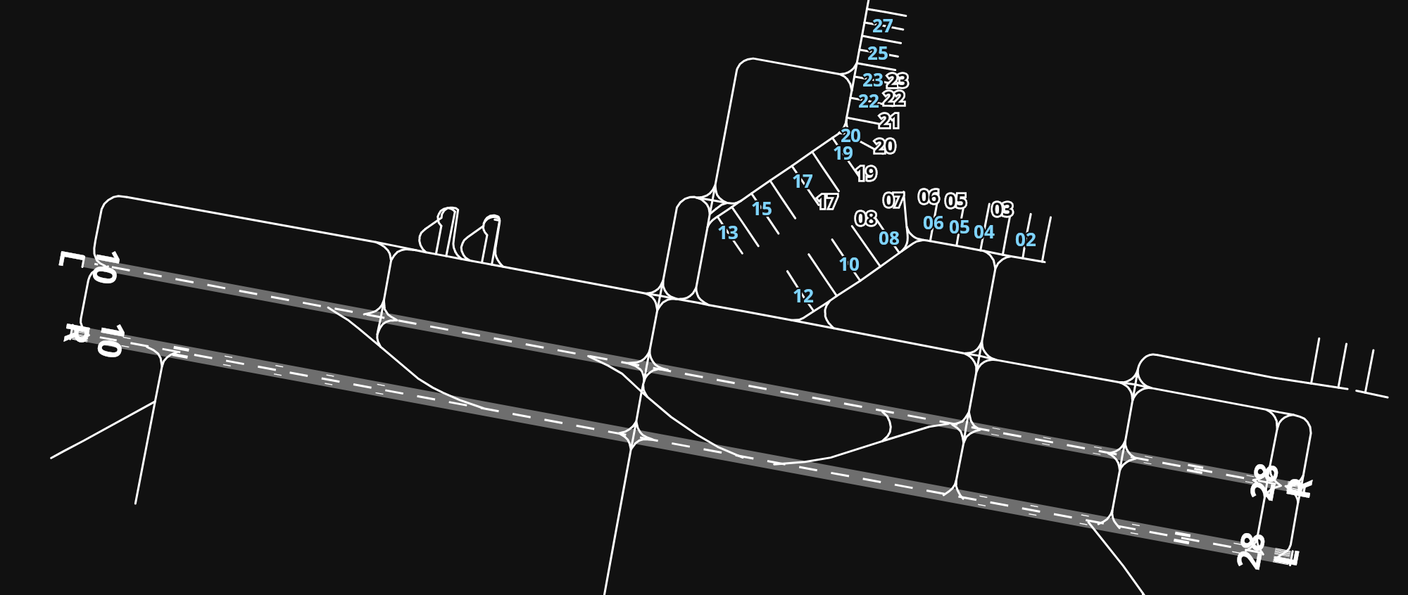 OPIS Islamabad International Airport airport diagram — runways, taxiways and parking stands