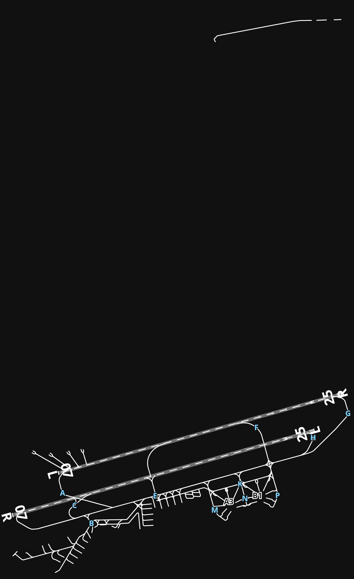 OPKC Jinnah International Airport airport diagram — runways, taxiways and parking stands