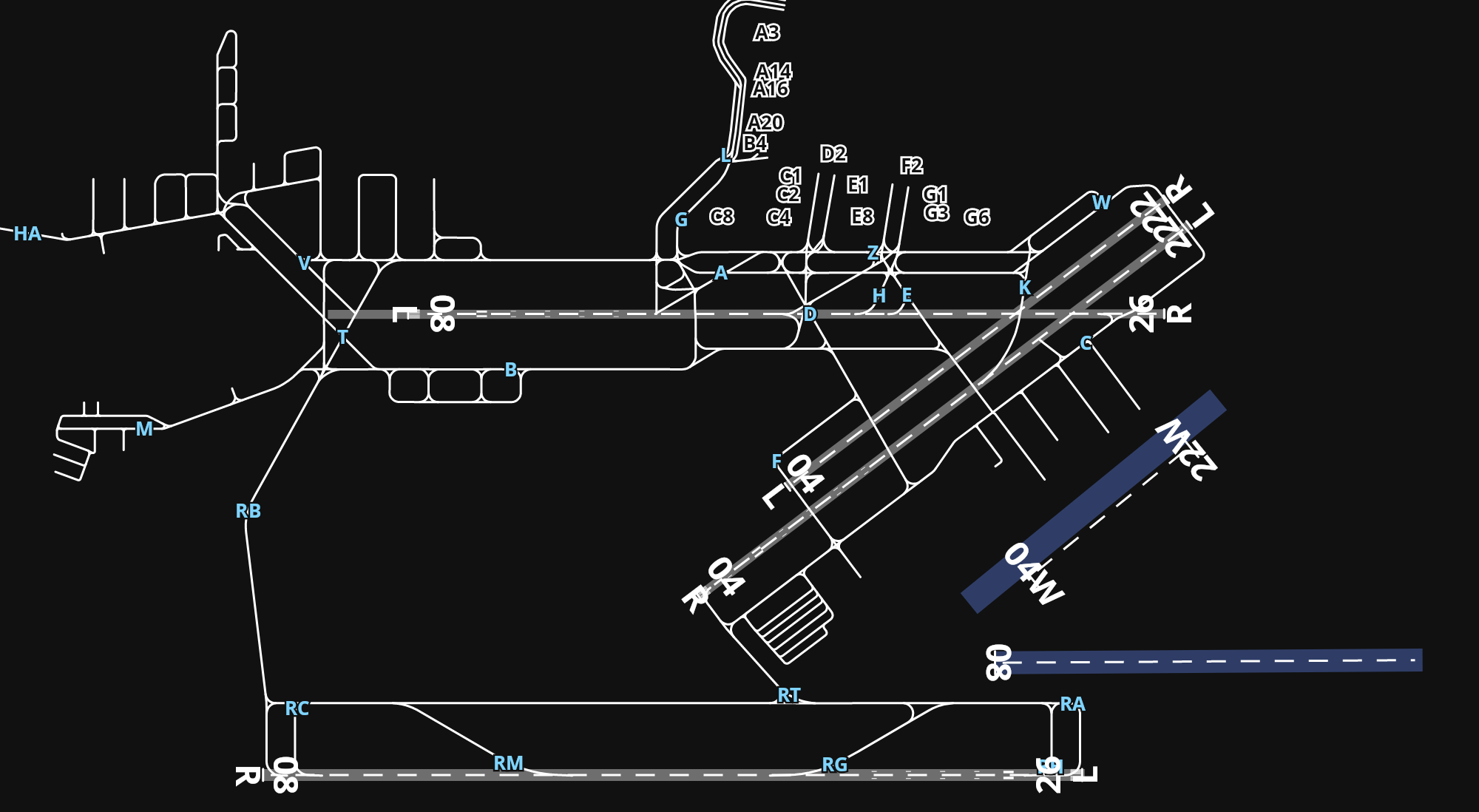 PHNL Daniel K Inouye International Airport airport diagram — runways, taxiways and parking stands