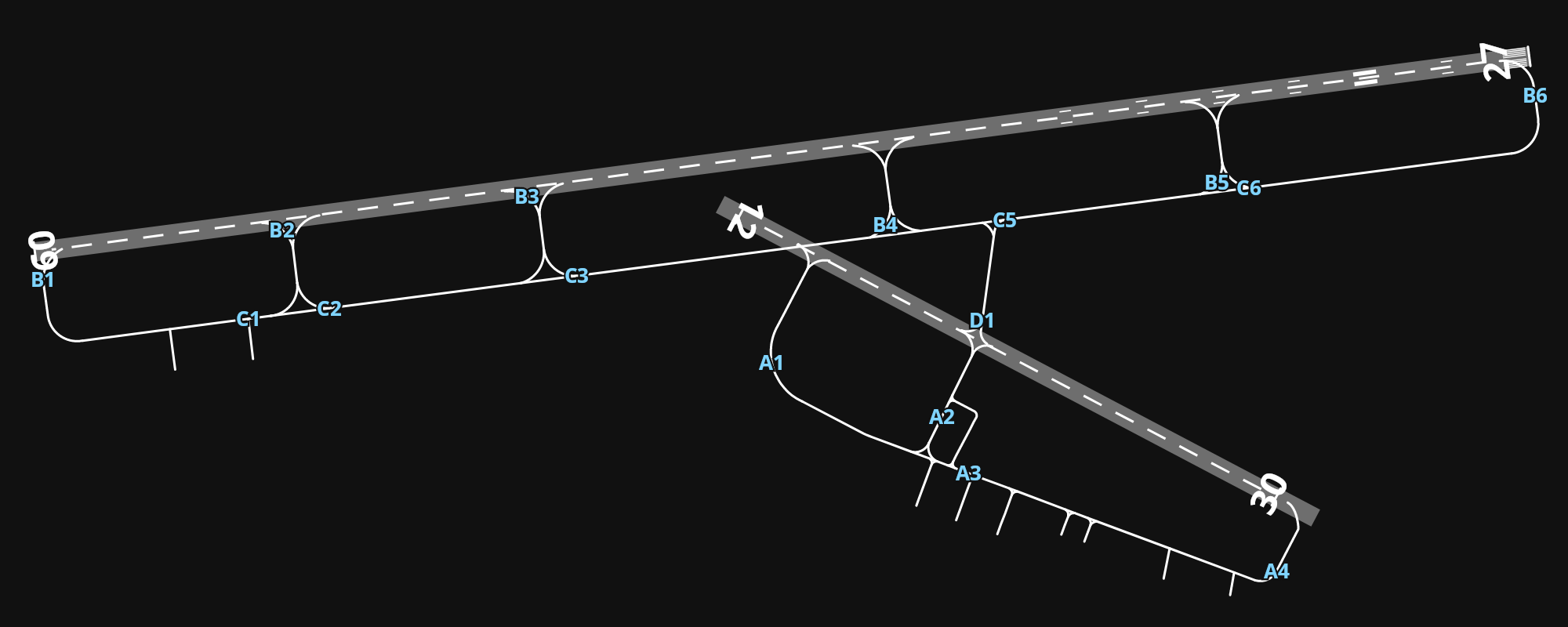 RJSS Sendai Airport airport diagram — runways, taxiways and parking stands