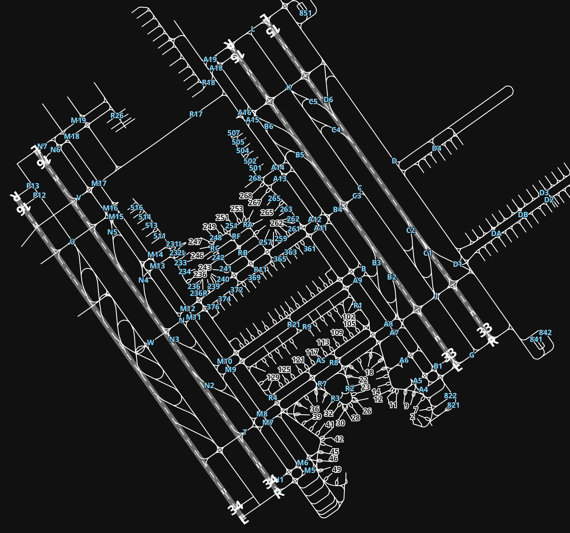 RKSI Incheon International Airport airport diagram — runways, taxiways and parking stands
