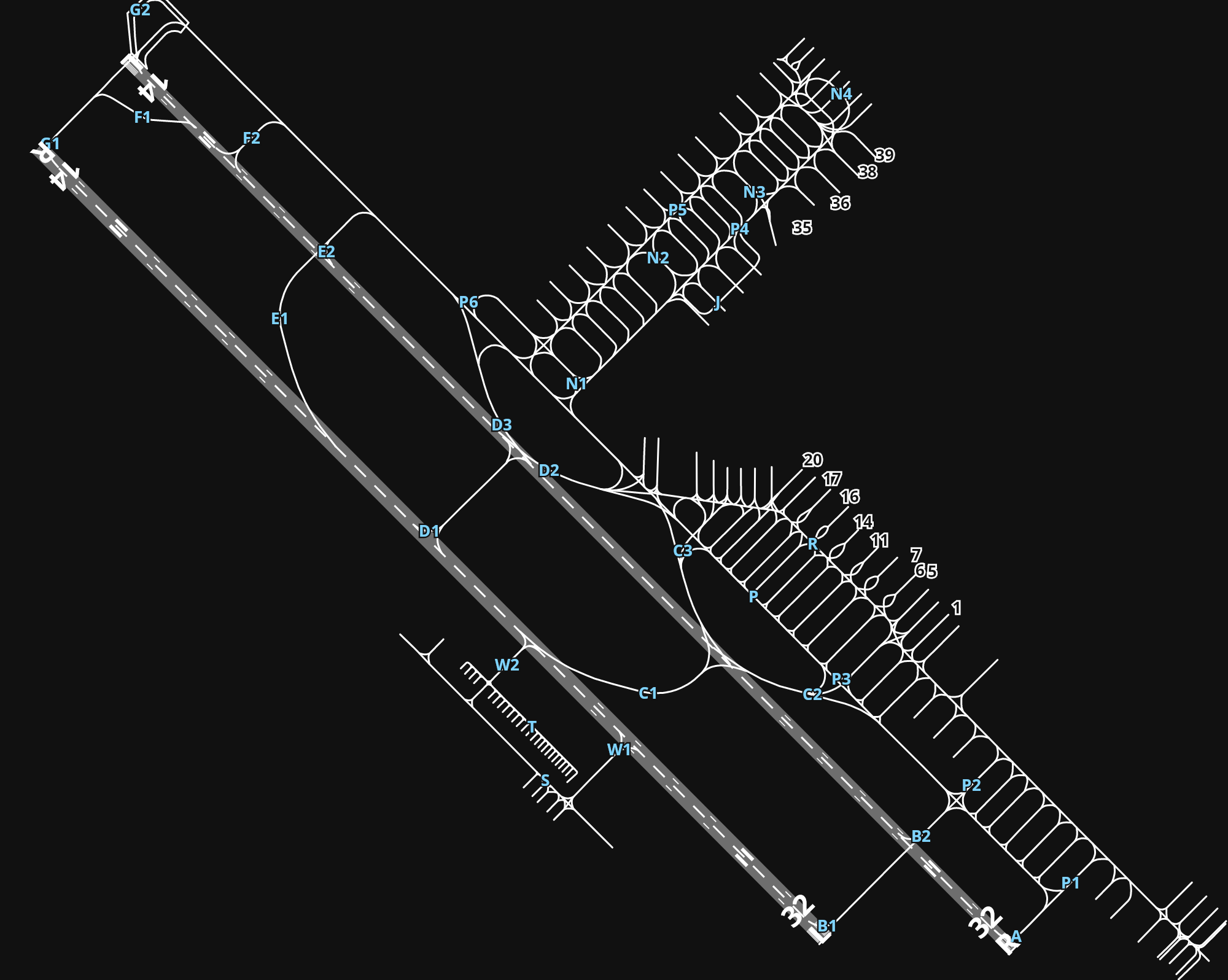 RKSS Gimpo International Airport airport diagram — runways, taxiways and parking stands