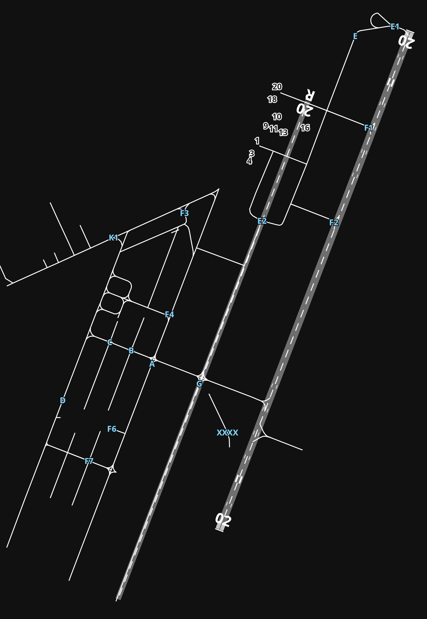 RPLC Clark International Airport / Clark Air Base airport diagram — runways, taxiways and parking stands