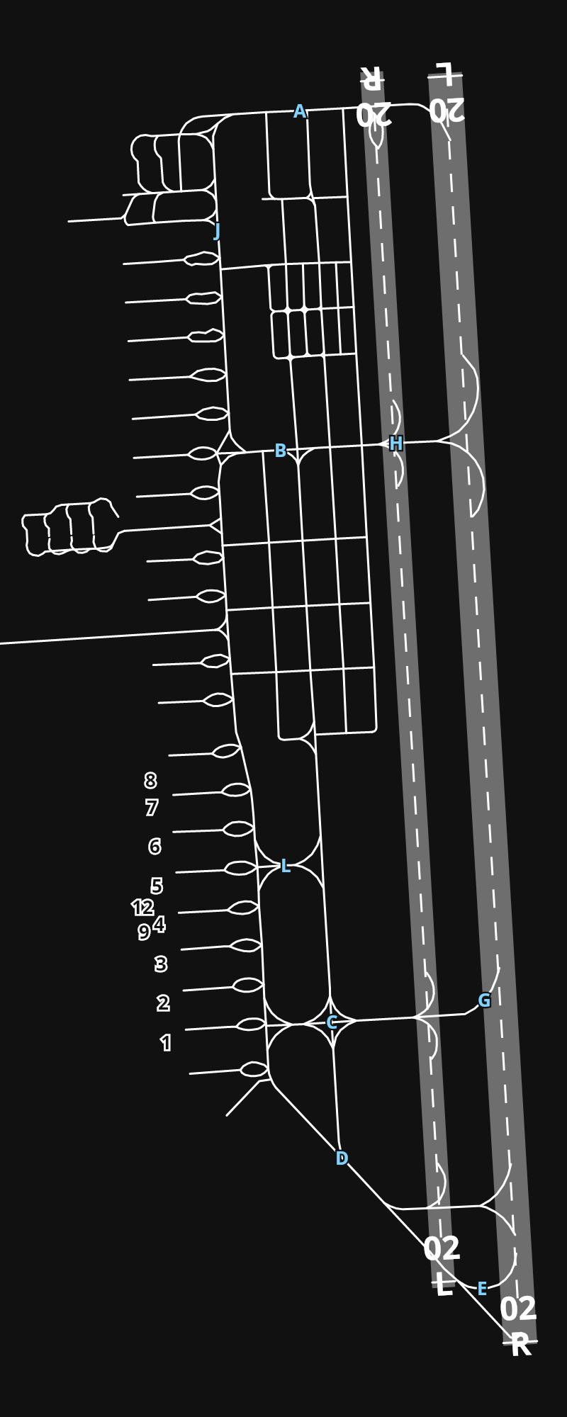 SBRJ Santos Dumont Airport airport diagram — runways, taxiways and parking stands
