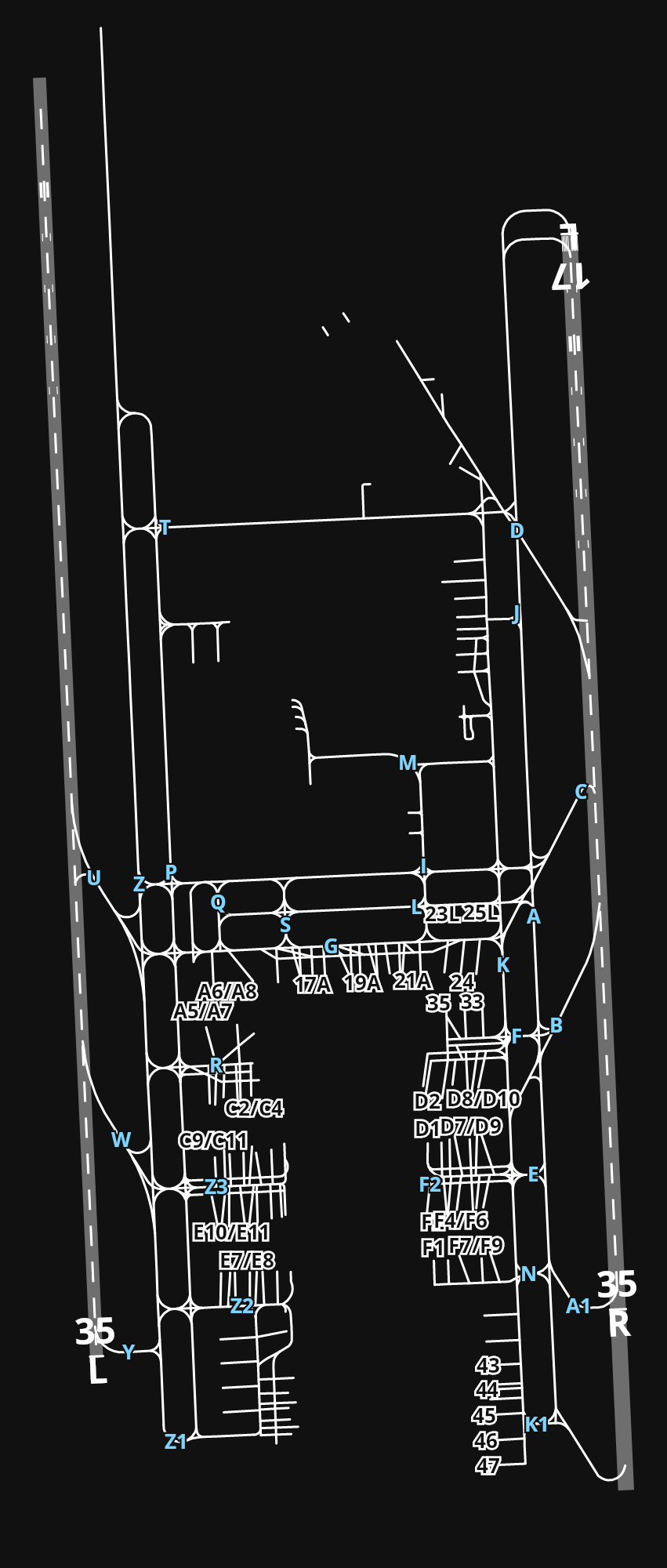 SCEL Comodoro Arturo Merino Benítez International Airport airport diagram — runways, taxiways and parking stands