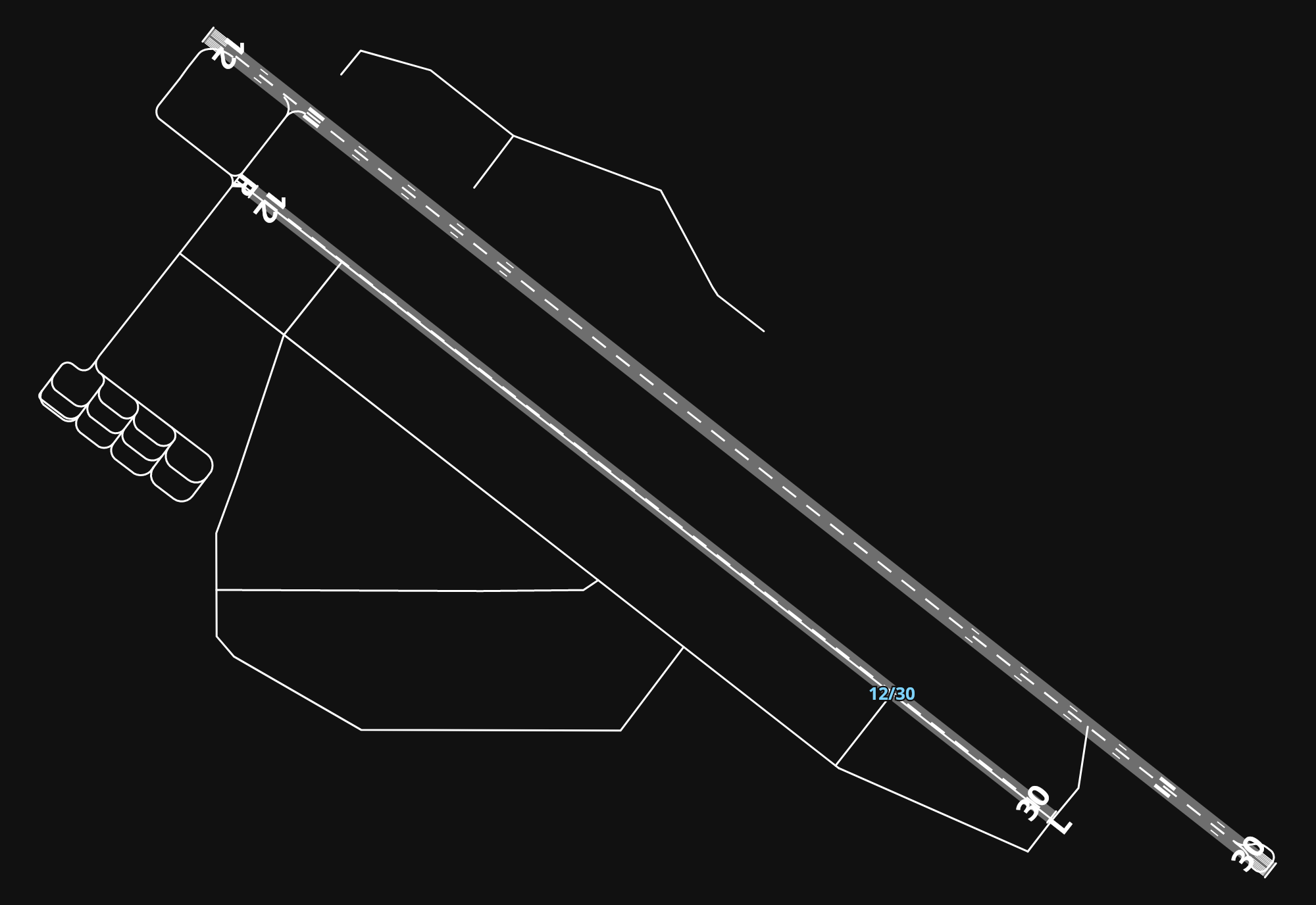 UBBG Ganja International Airport airport diagram — runways, taxiways and parking stands