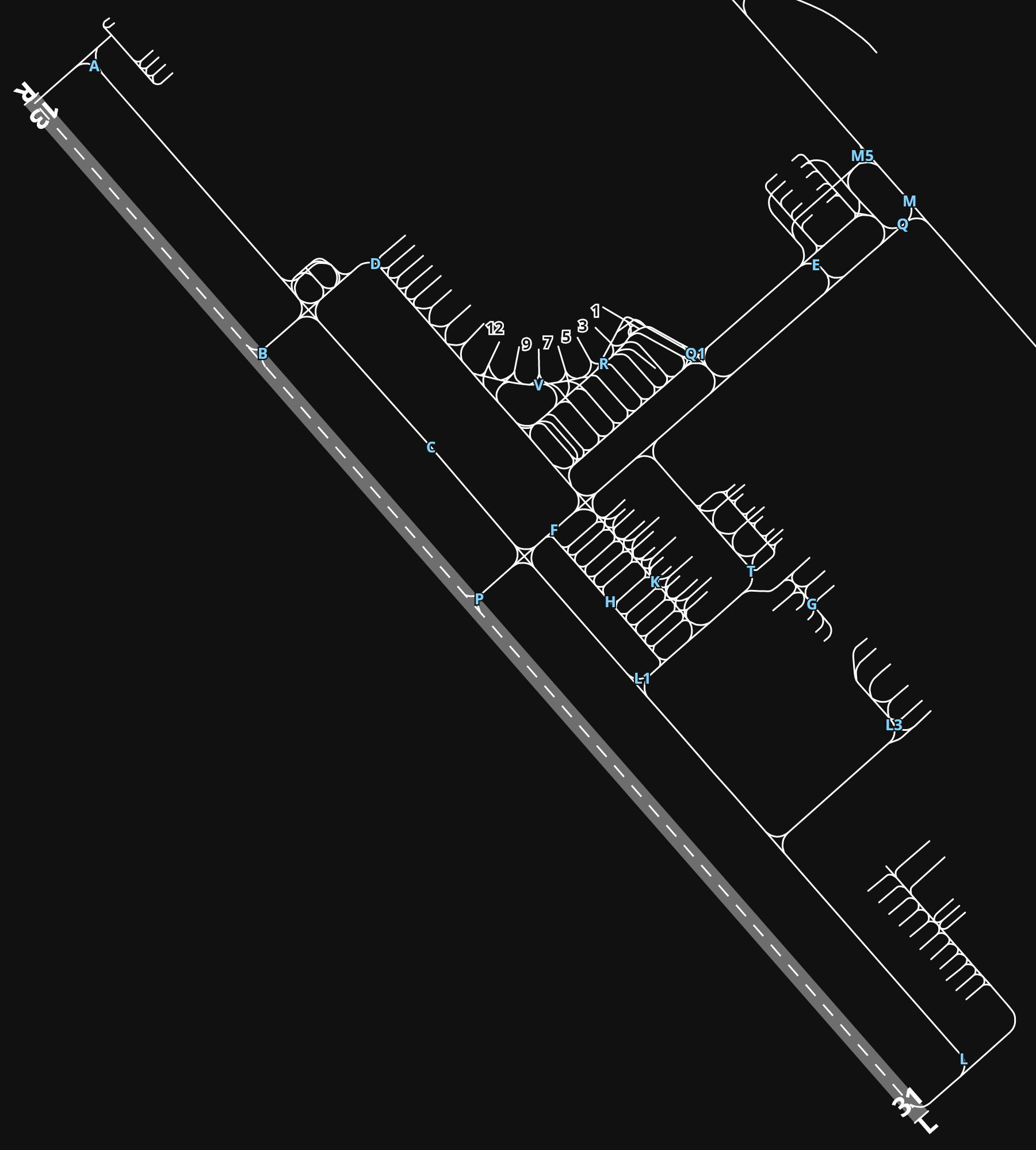 UMMS Minsk National Airport airport diagram — runways, taxiways and parking stands