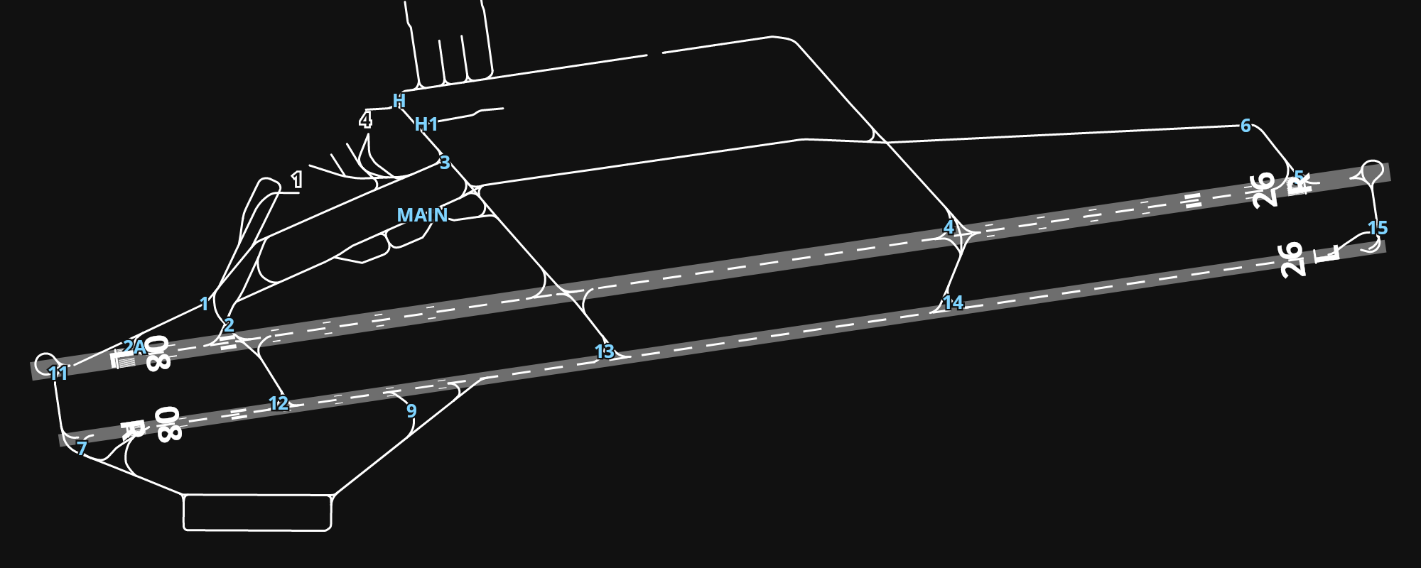 UTTT Tashkent International Airport airport diagram — runways, taxiways and parking stands