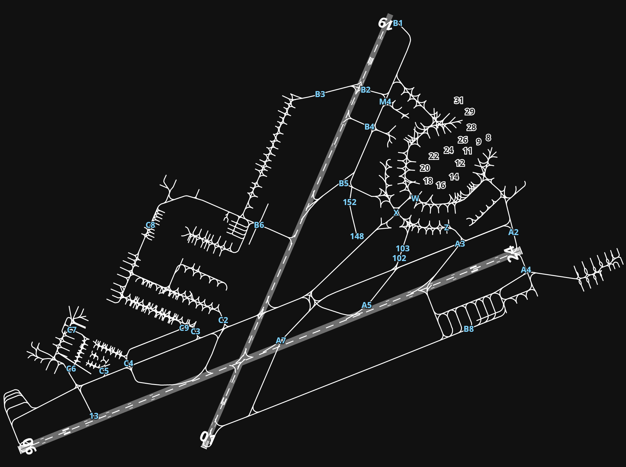UUWW Vnukovo International Airport airport diagram — runways, taxiways and parking stands
