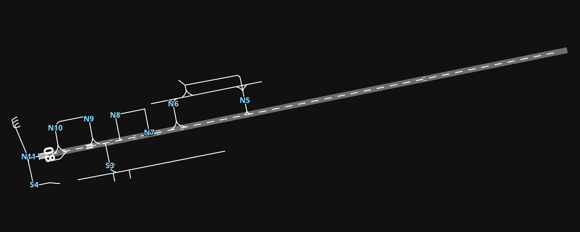 VOGO Dabolim airport diagram — runways, taxiways and parking stands