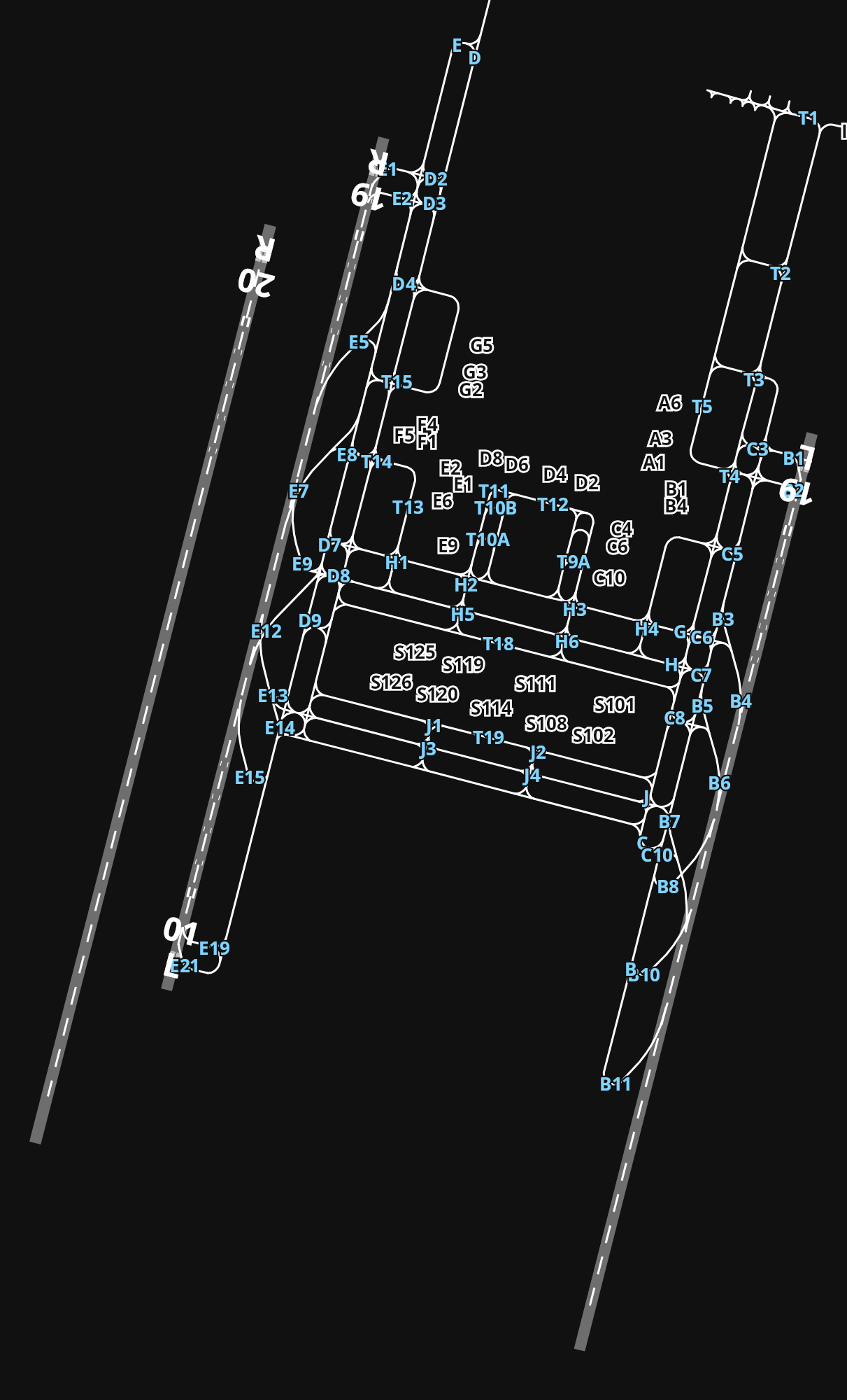 VTBS Suvarnabhumi Airport airport diagram — runways, taxiways and parking stands