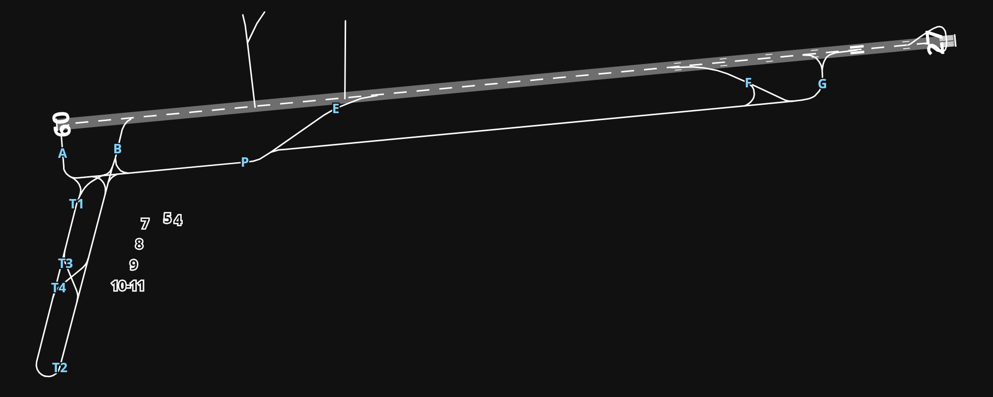 VTSP Phuket International Airport airport diagram — runways, taxiways and parking stands
