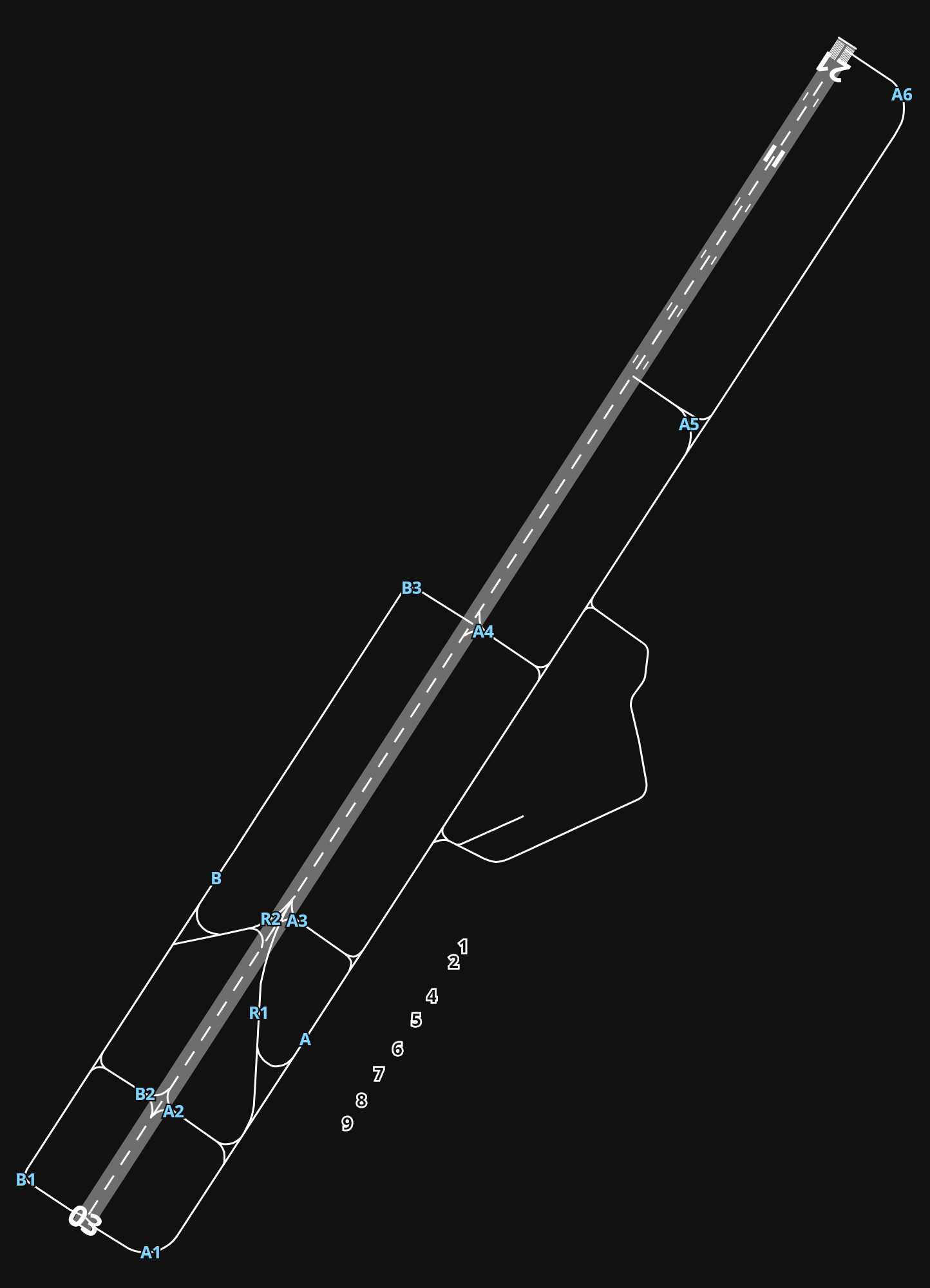 VYYY Yangon International Airport airport diagram — runways, taxiways and parking stands