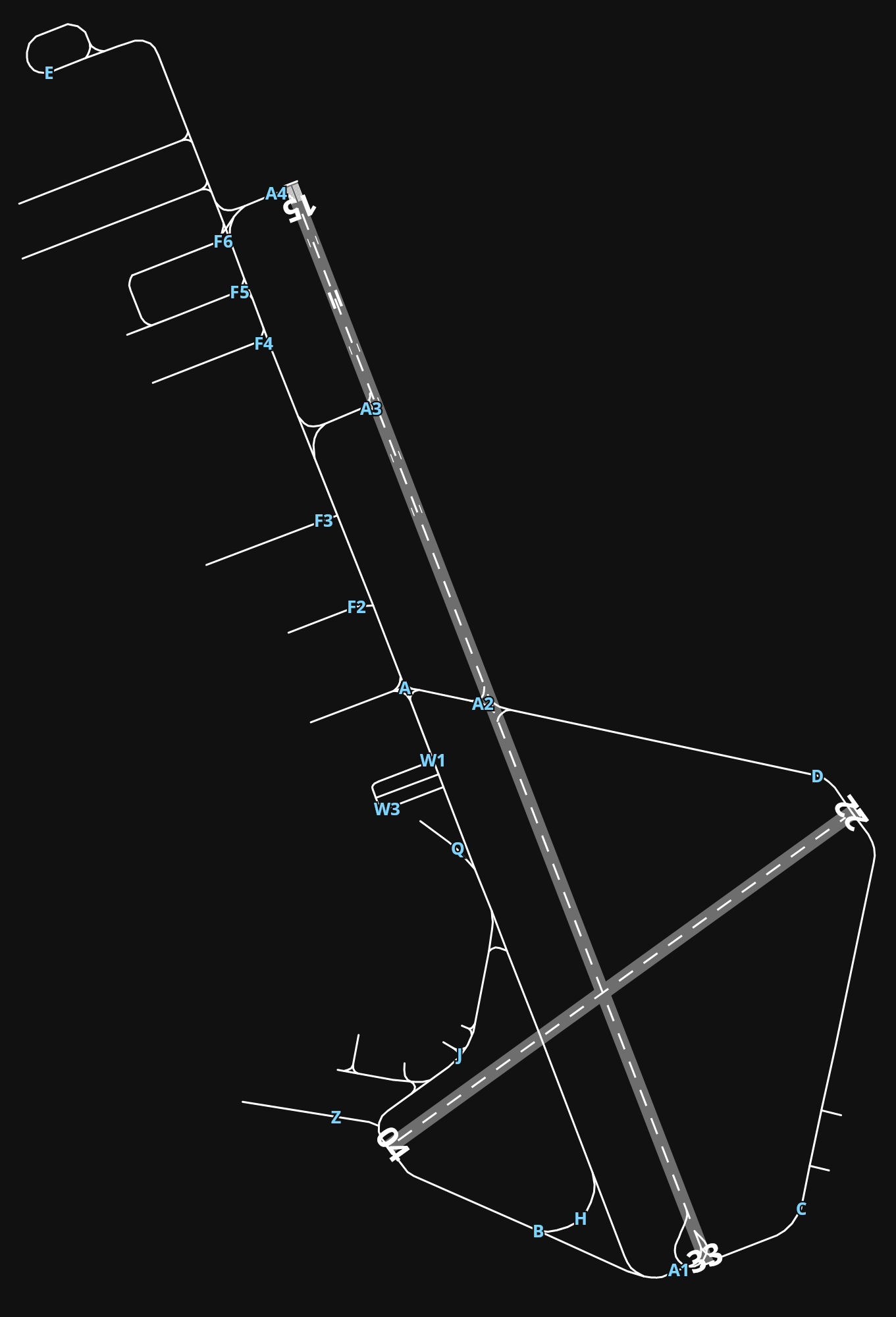 YAMB RAAF Base Amberley airport diagram — runways, taxiways and parking stands