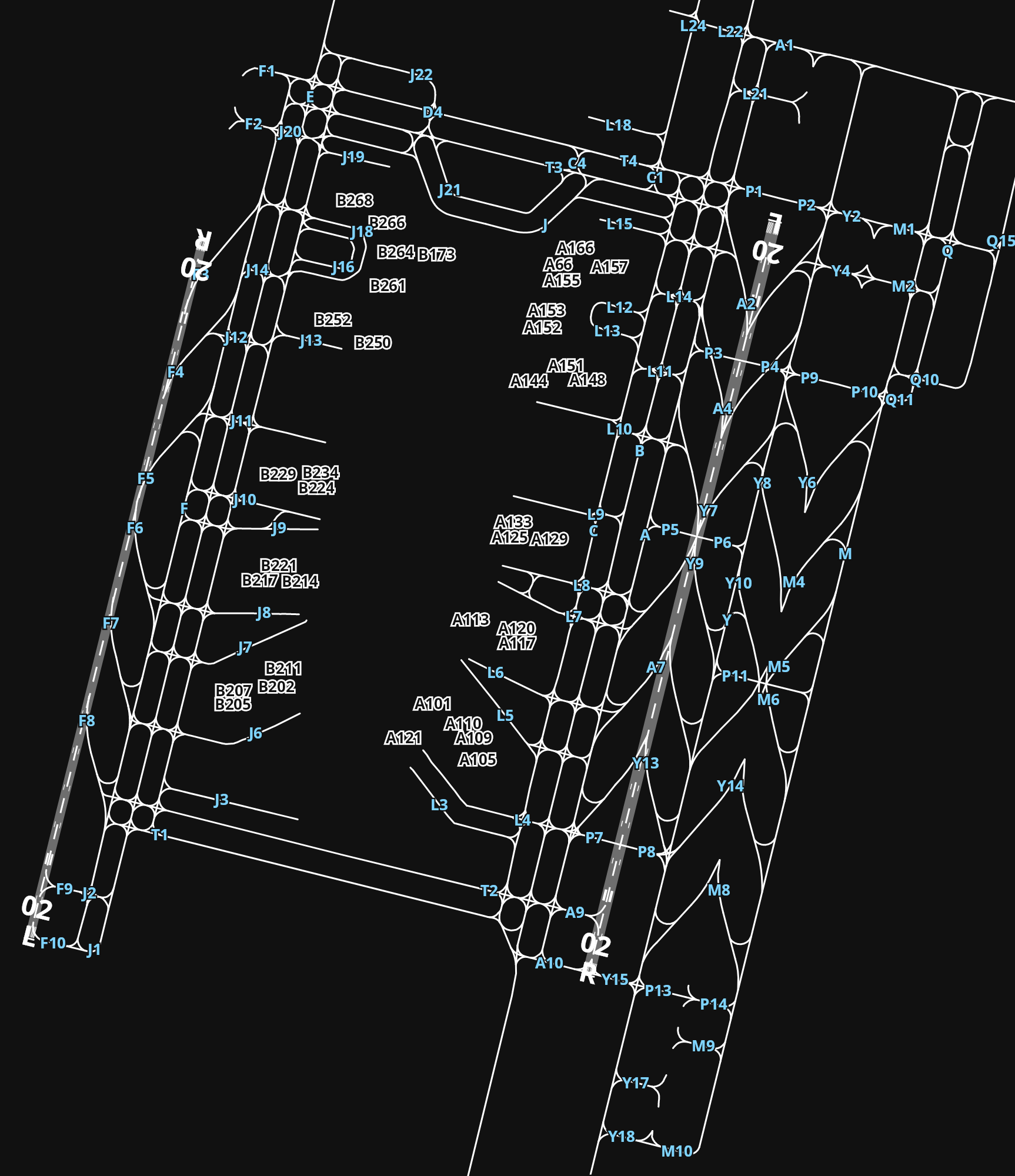ZGGG Guangzhou Baiyun International Airport airport diagram — runways, taxiways and parking stands