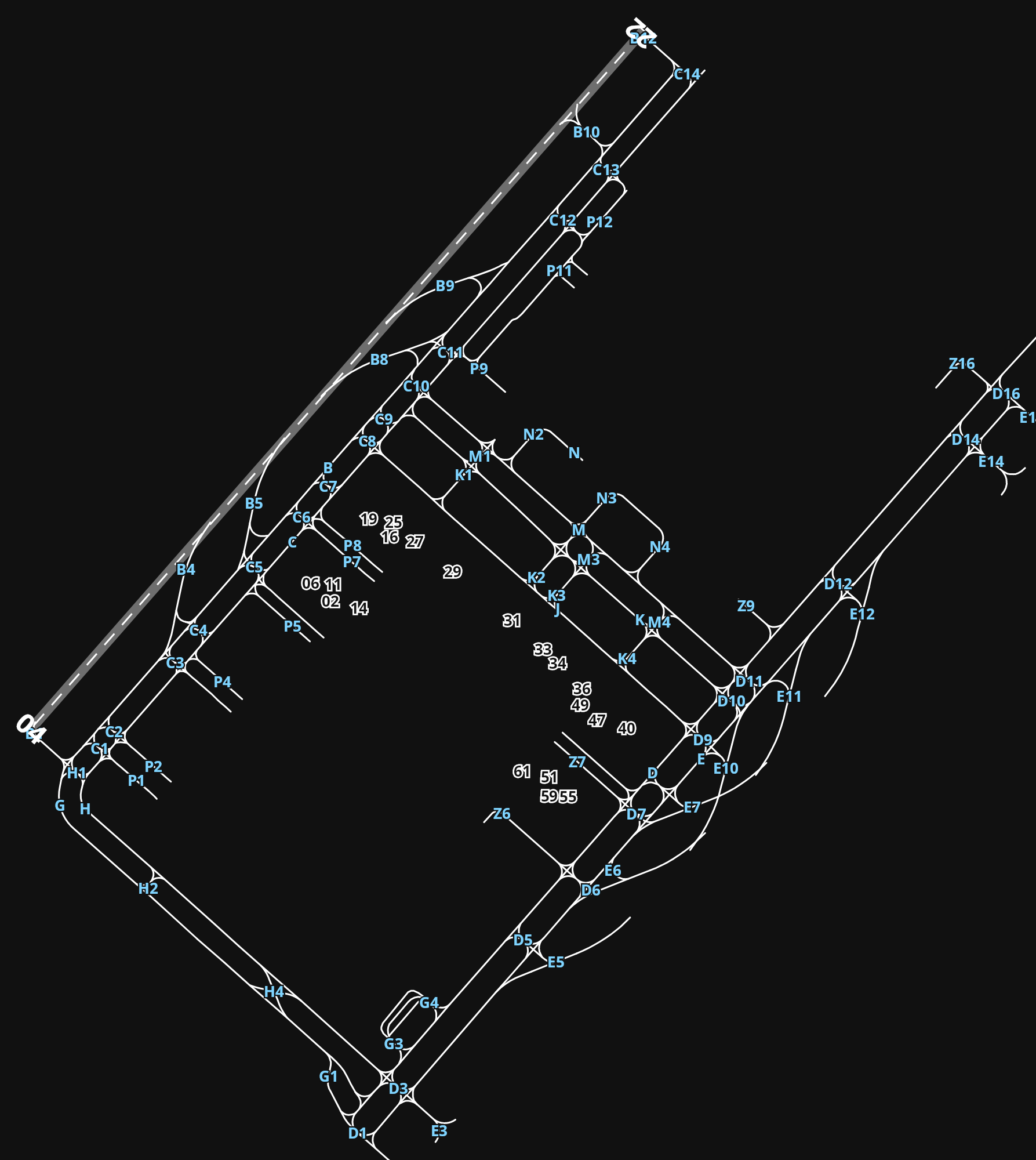 ZHHH Wuhan Tianhe International Airport airport diagram — runways, taxiways and parking stands