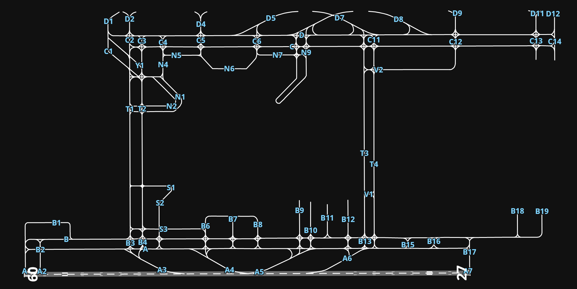 ZJHK Haikou Meilan International Airport airport diagram — runways, taxiways and parking stands